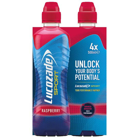 Lucozade Sport Drink - Raspberry, 4 x 500 ml