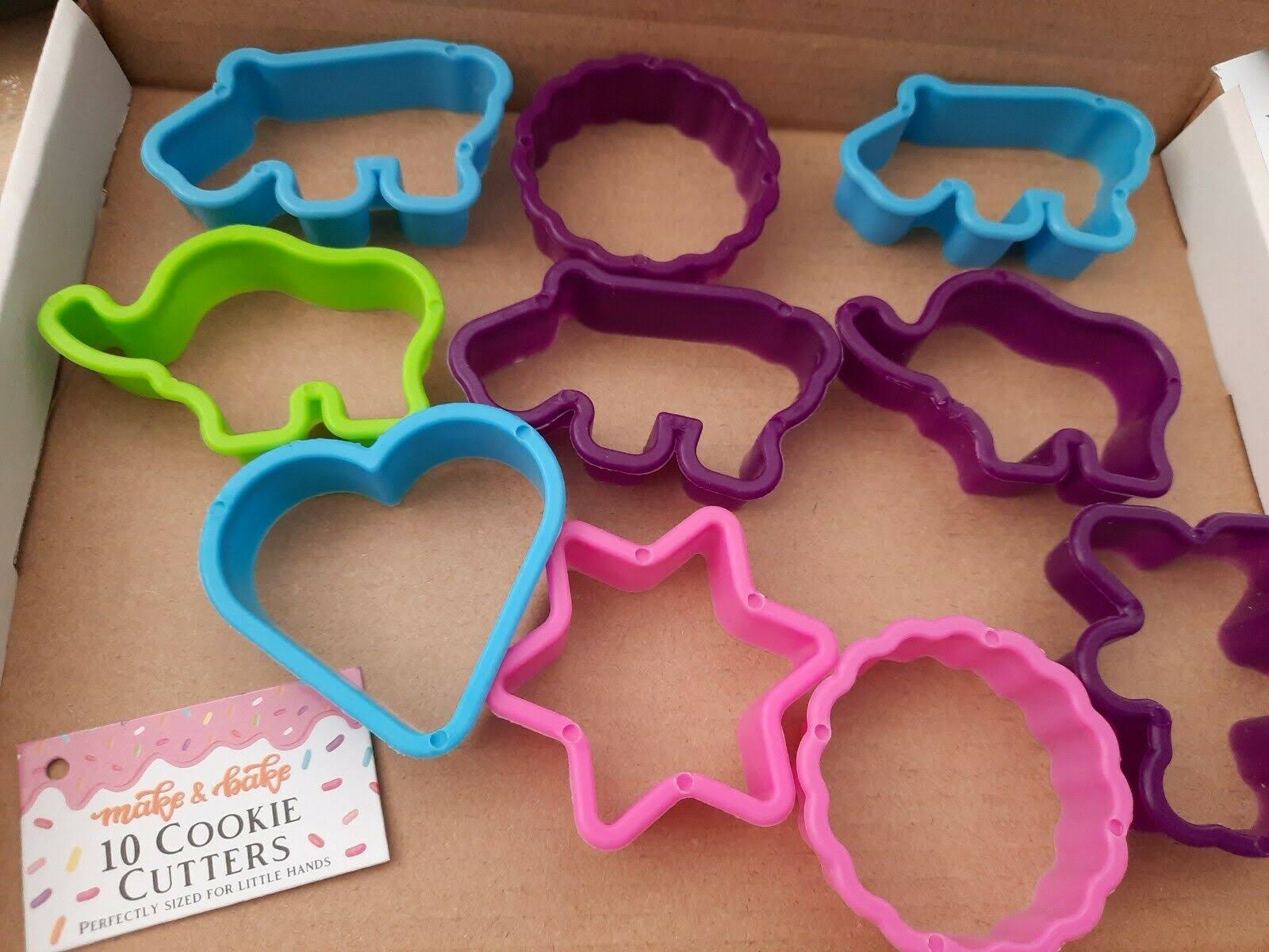 Kids Mini Cookie Cutters Pack of 10 Assorted Shape Round Star Heart Animals
