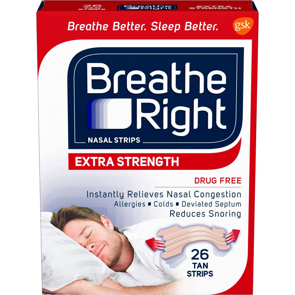 Breathe Right Nasal Strips, Drug Free, Extra Strength - 26 strips