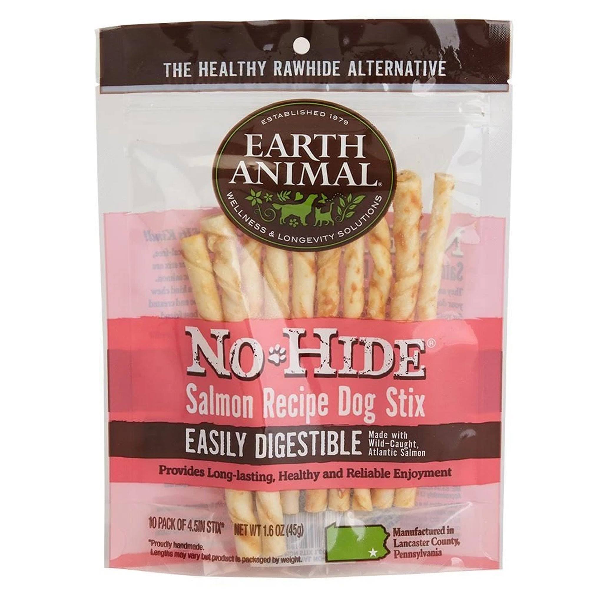 Earth Animal No Hide Dog Treats - Salmon Stix, 10 Pack