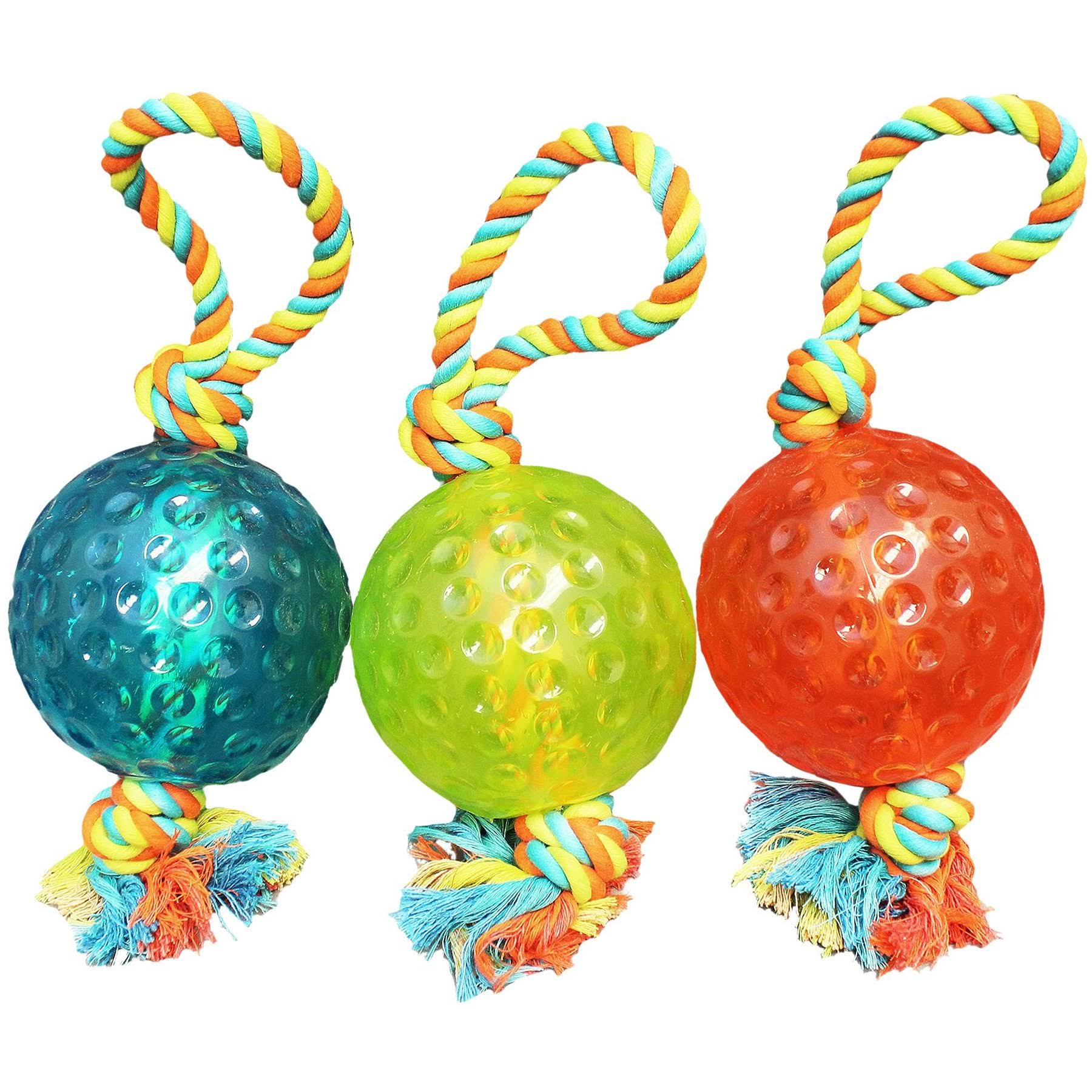 Boss Ball with Rope Pet Tug - 5"