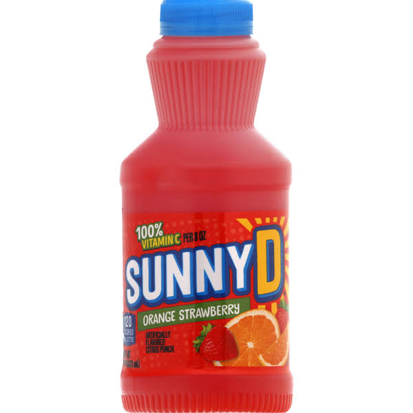 Sunny D Juice, Orange Strawberry - 16 fl oz
