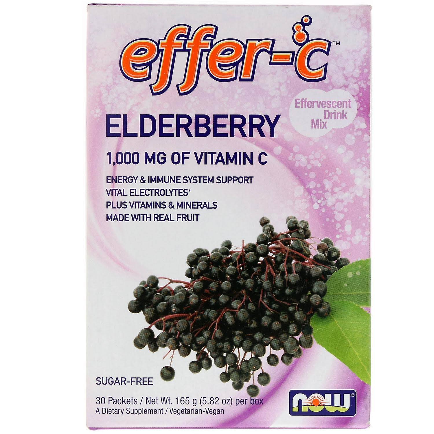 Now Foods Effer-C Elderberry - 1000mg, 30 packets