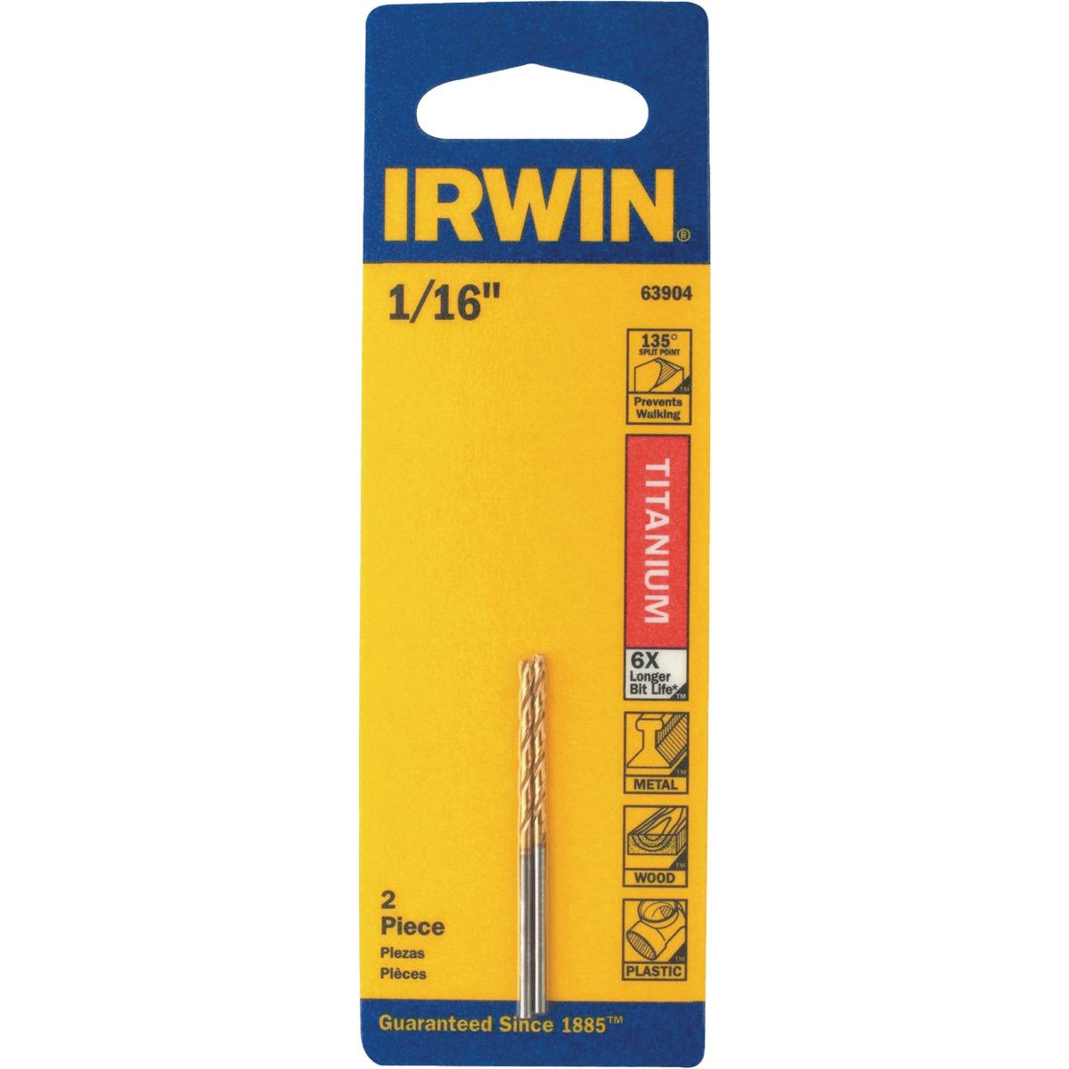 Irwin Industrial Tool High Speed Steel Drill Bit - Titanium Nitride Coated