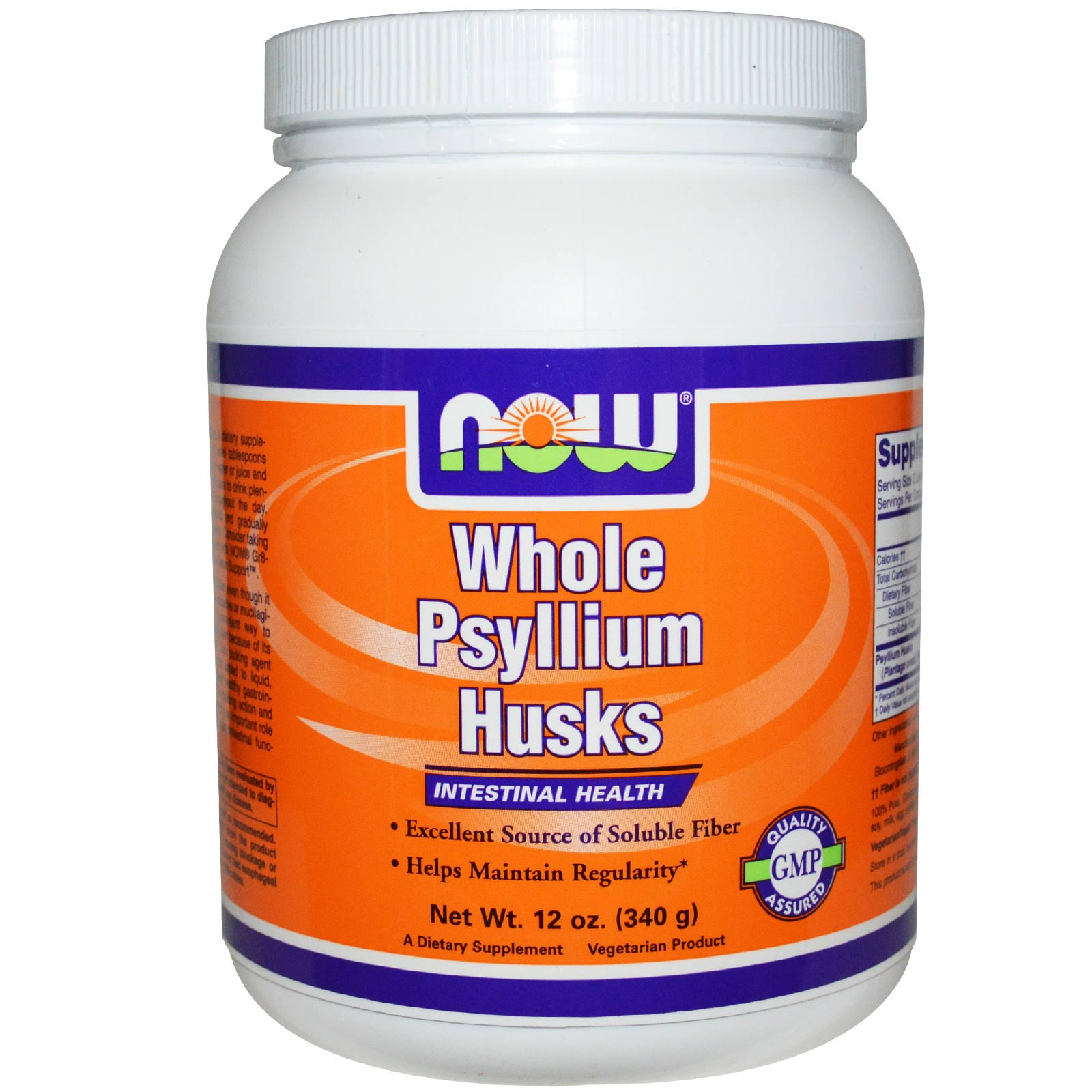 Now Foods Whole Psyllium Husk Non Organic Dietary Supplement - 12 Oz