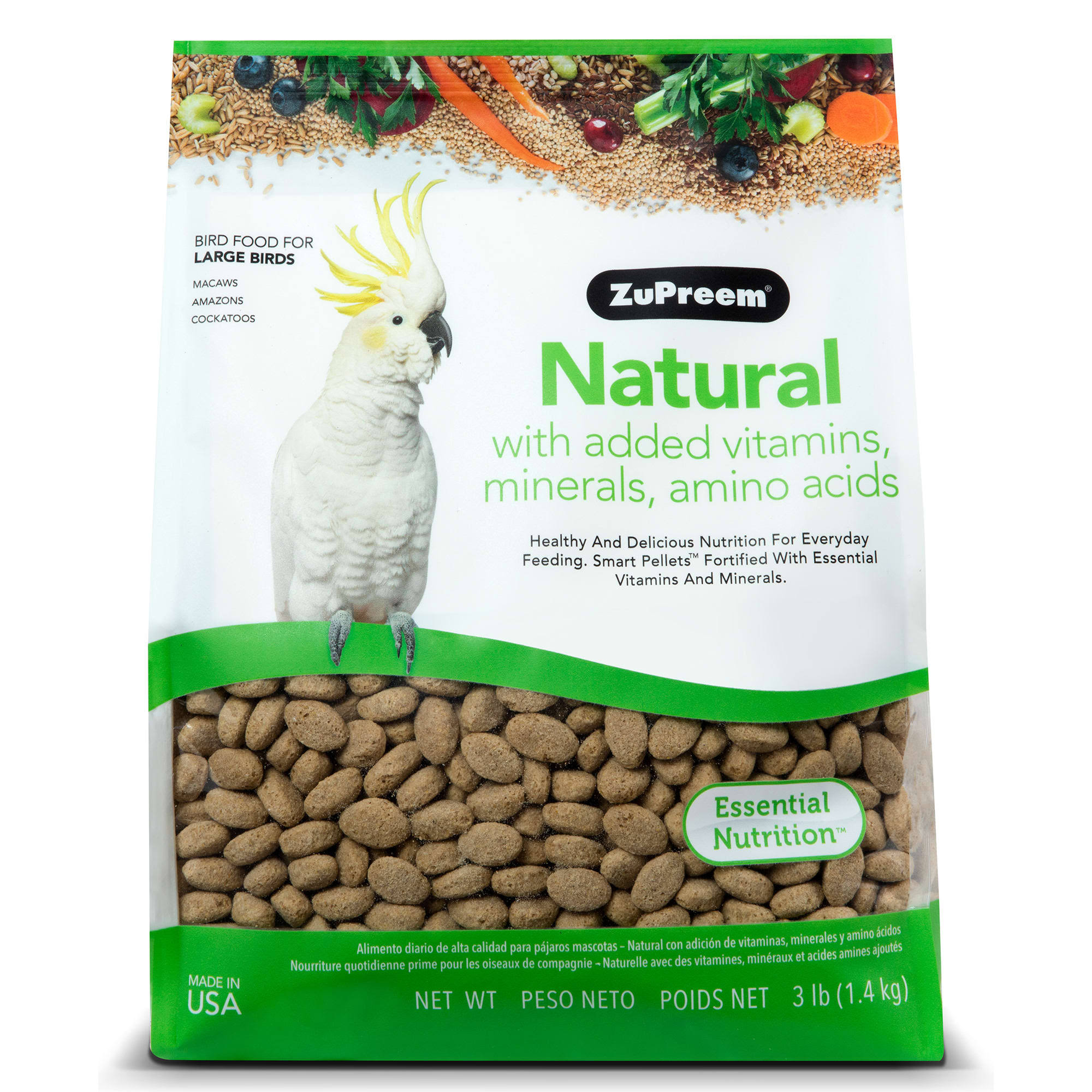 ZuPreem Natural Complete Bird Food - Large, 3lb