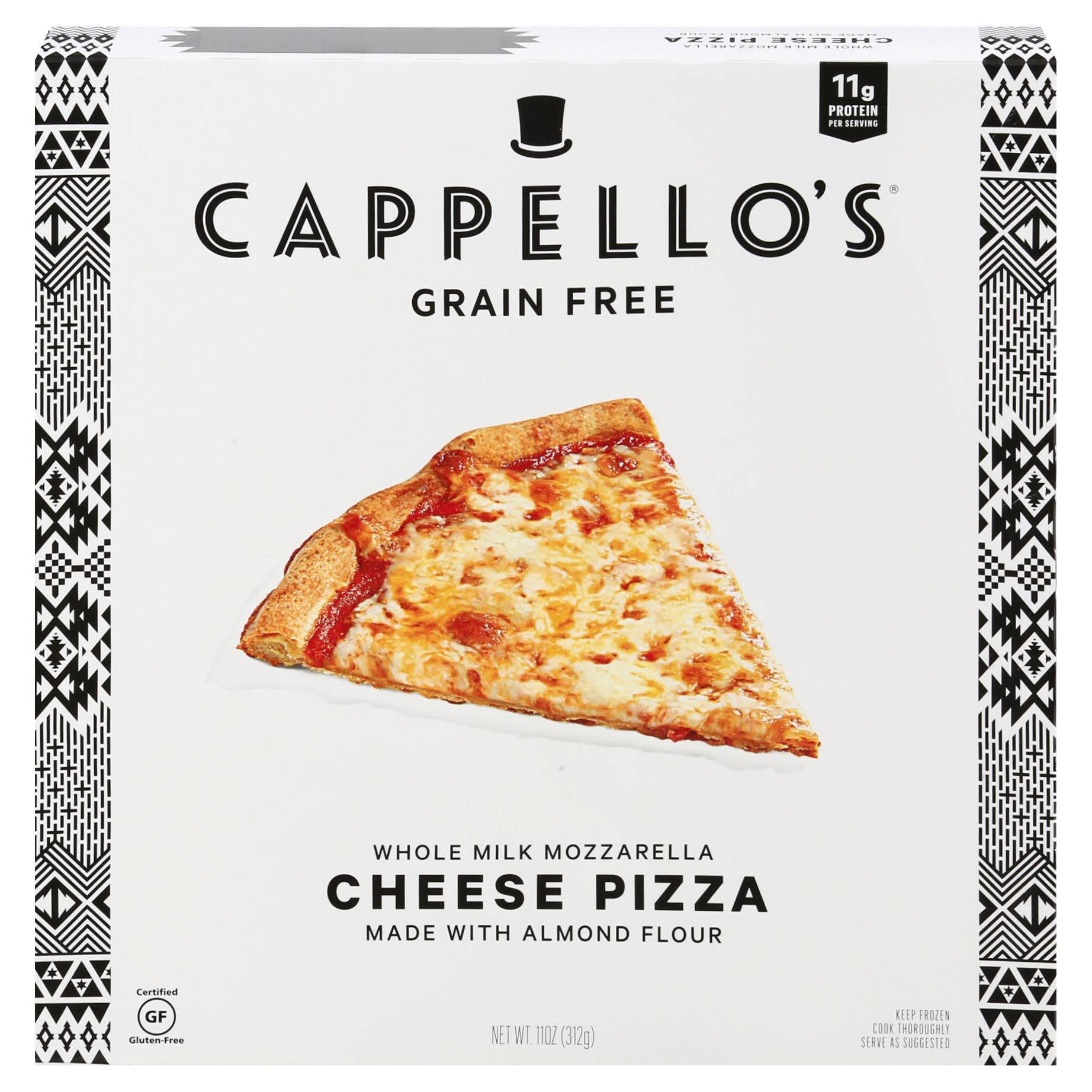 Cappellos Whole Milk Mozzarella Cheese Pizza, 11 Ounce -- 6 per case.