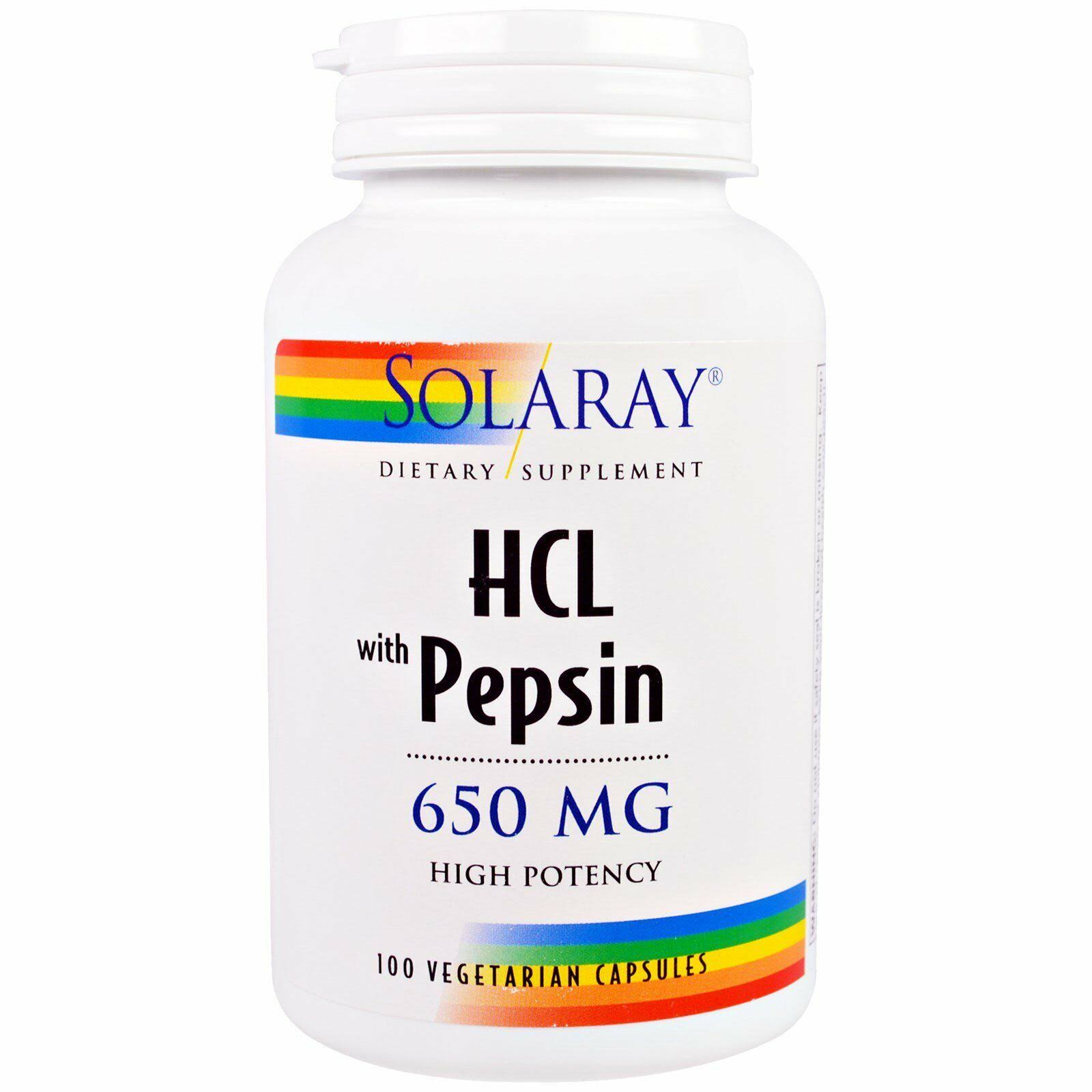 Solaray HCL with Pepsin Supplement - 100 Capsules