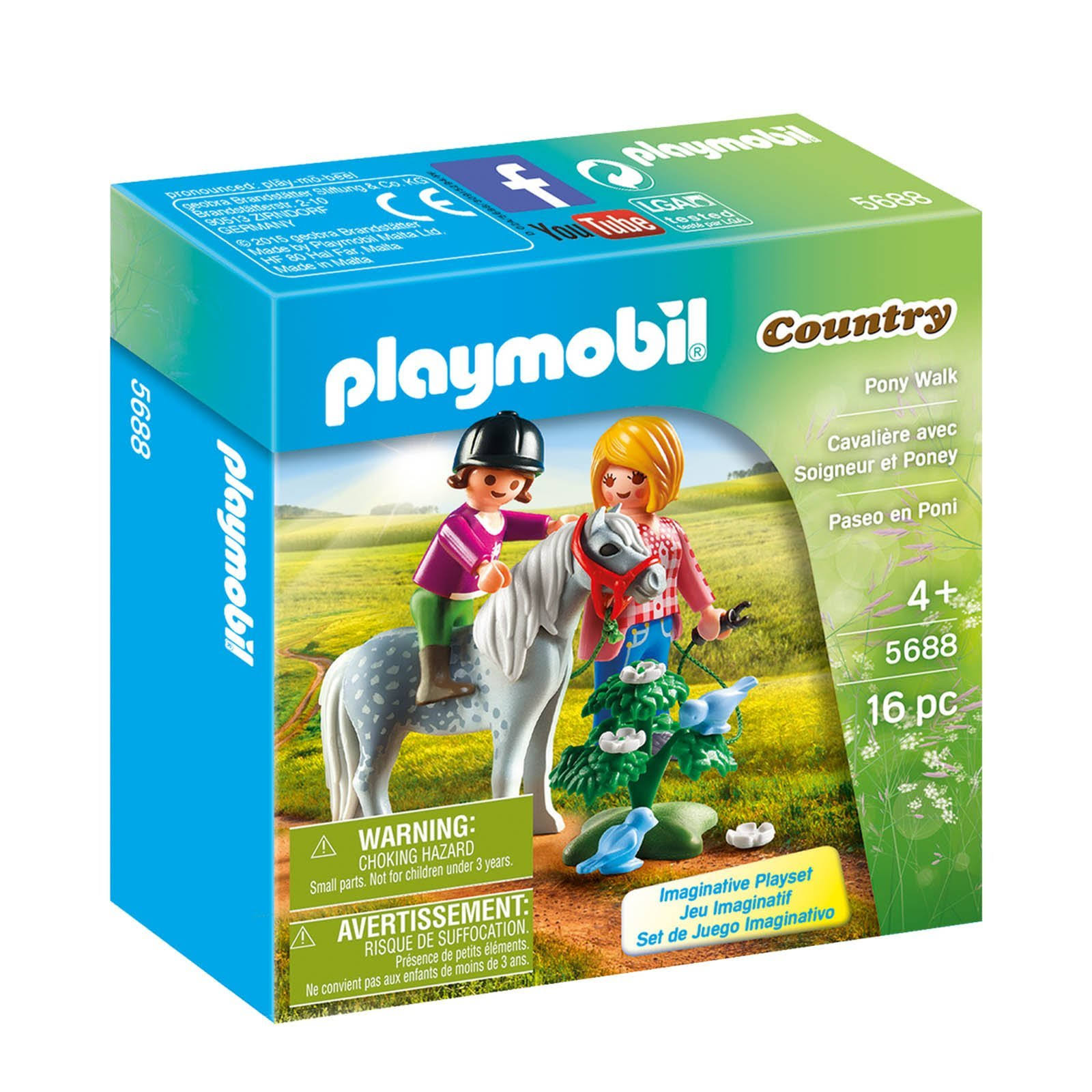 Playmobil Country - Pony Walk Toy Kit - 16pc