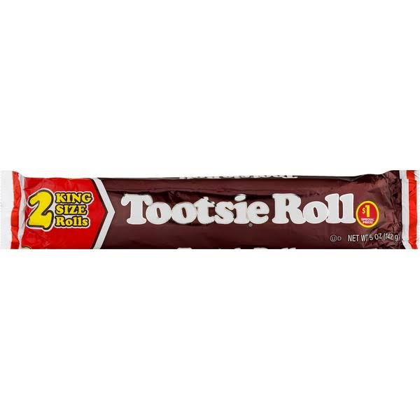 Tootsie Roll Candy Rolls, King Size, - 2 rolls, 5 oz