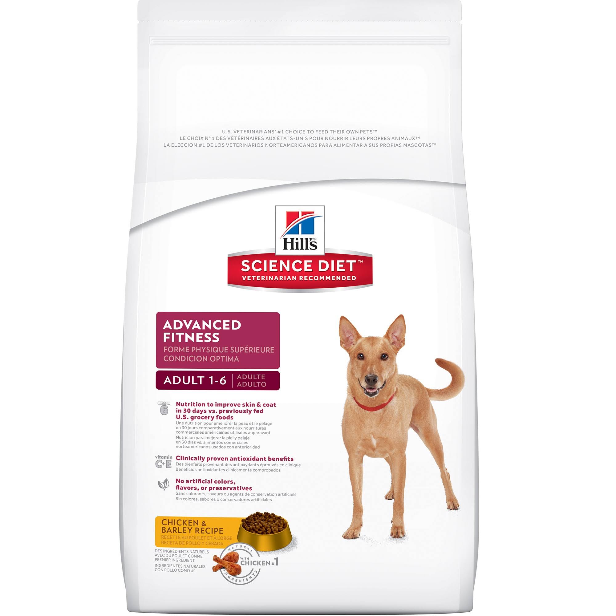 Hill's Science Diet Adult 1-6 Advanced Fitness Premium Natural Dog Food - Chicken Barley Recipe, 5lbs