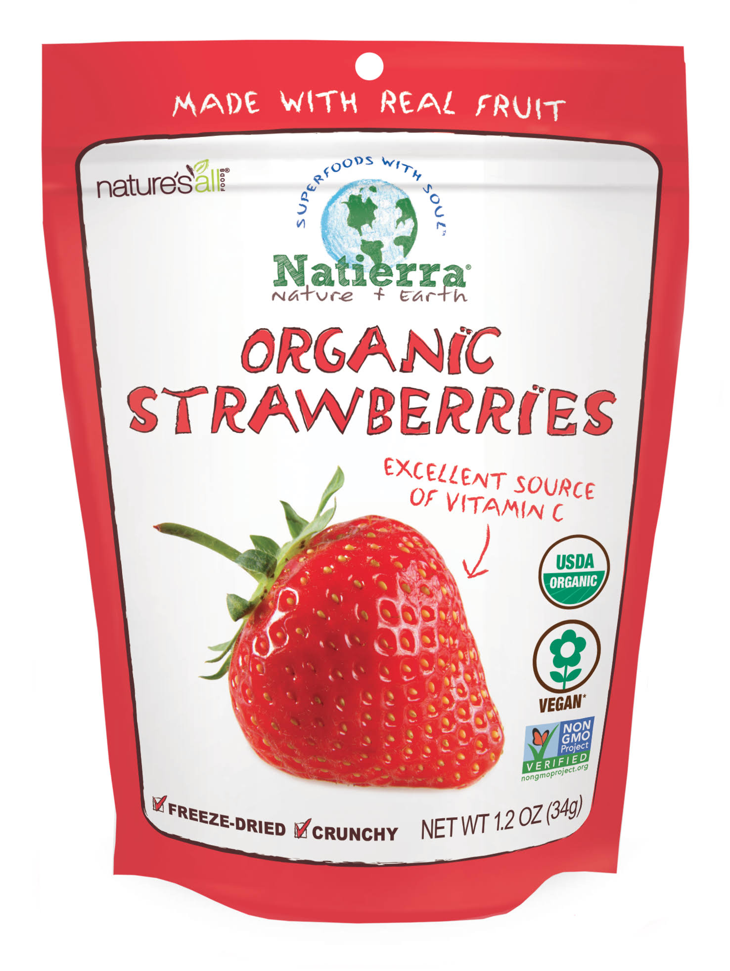 Nature's All Organic Freeze Dried Strawberries