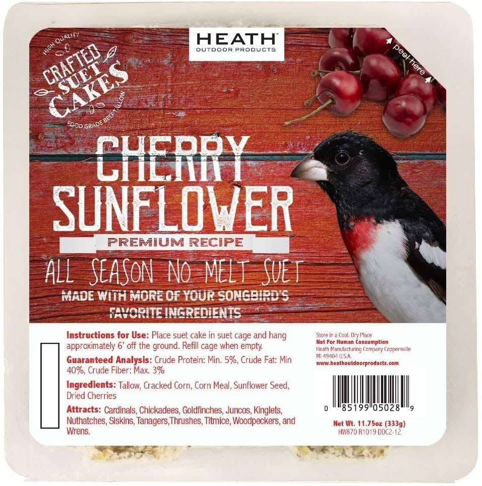 11.75 oz Cherry Sunflower Premium Crafted Suet Cake