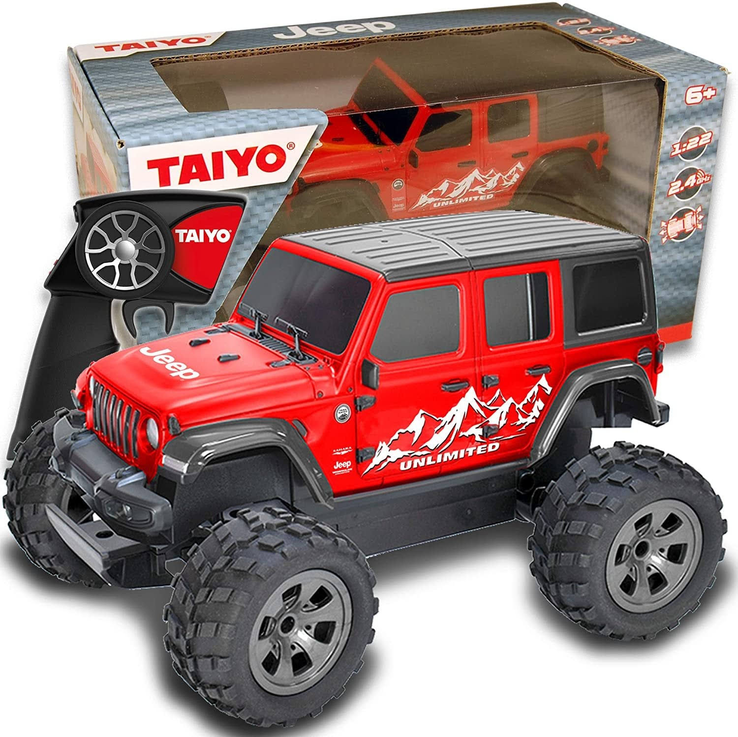 Thin Air Brands Taiyo RC Truck Jeep Rubicon, 1:22 Scale Remote Control Car with Handset Controller for Off-Road, High Speed, Fast Hobby Action for
