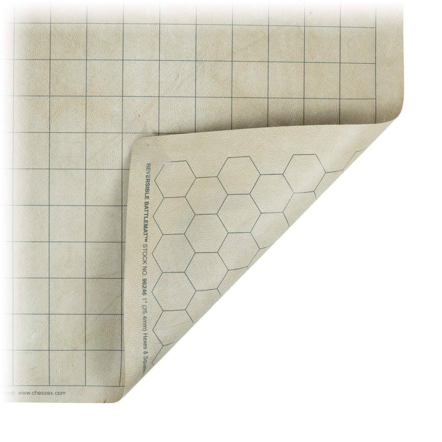 Reversible Battlemat 1 Squares & 1 Hexes (23.5 x 26 Inches)