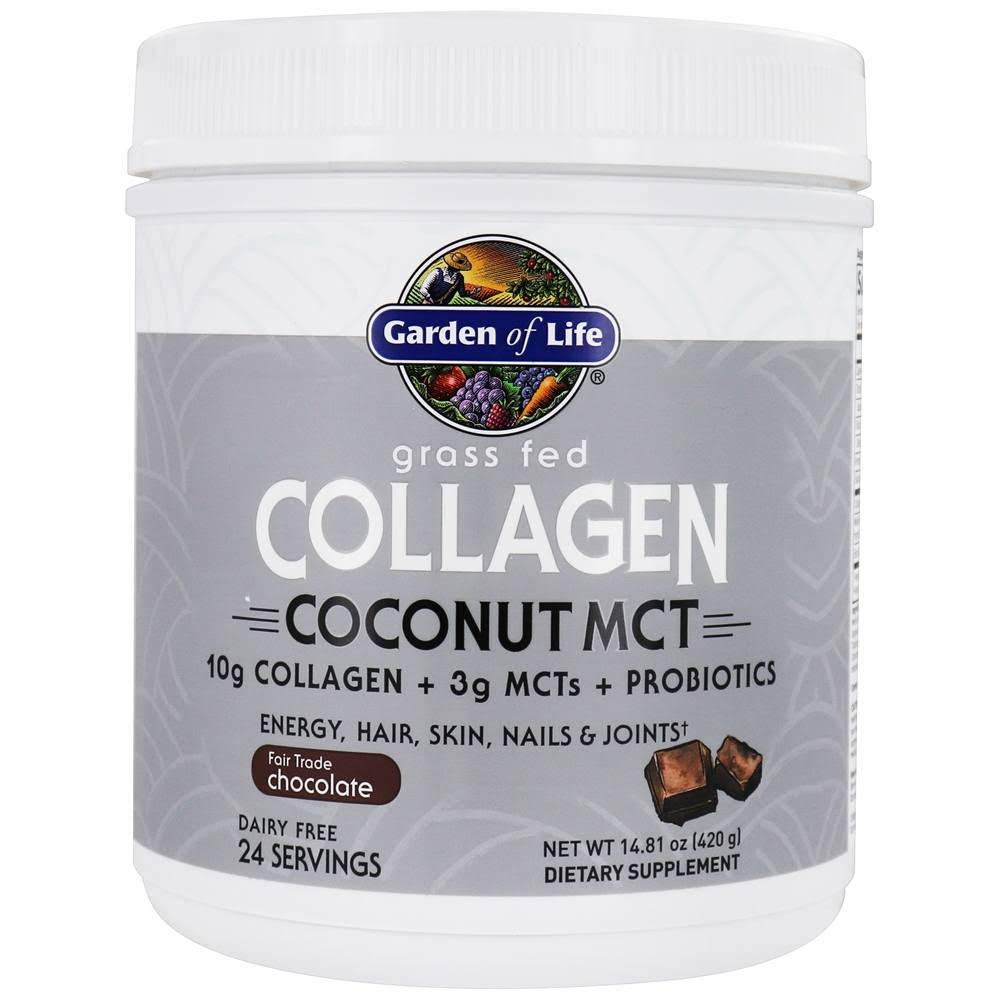 Garden of Life - Grass Fed Collagen Coconut MCT Powder, Chocolate -