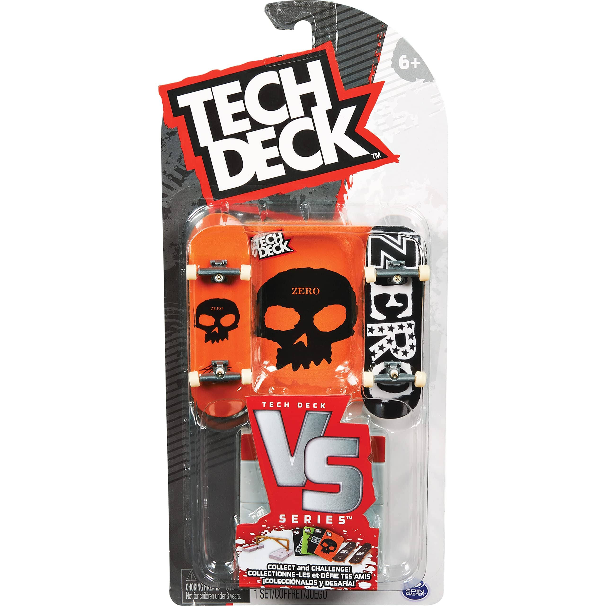 Tech Deck, Zero Skateboards Versus Series, Collectible Fingerboard 2-Pack and Obstacle Set