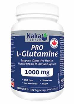 Pro L-Glutamine 1000mg - 90 Vcaps + 30 Vcaps Bonus - Naka