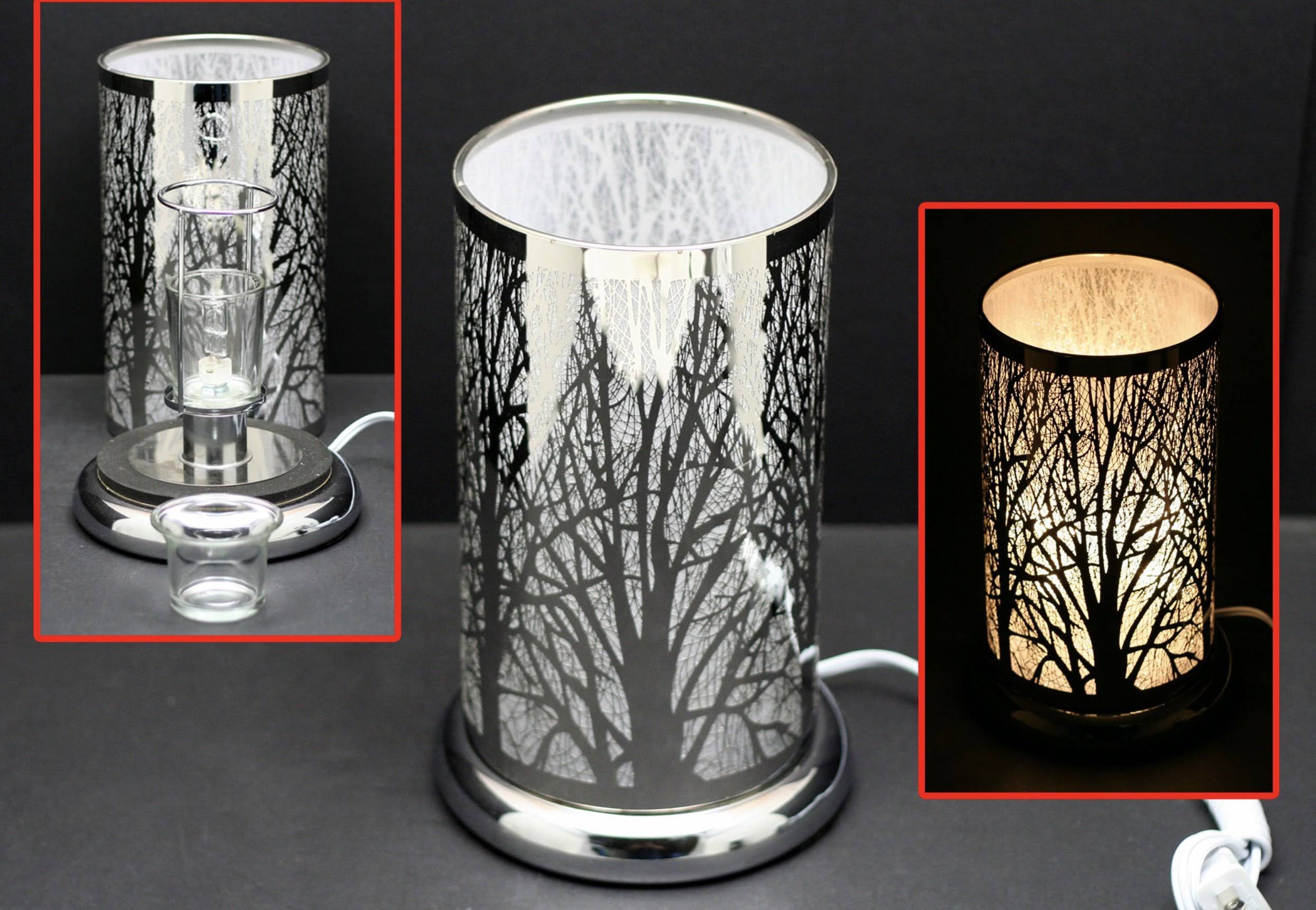 Touch Lamp w/Ess Oil Cup-Silver Forest