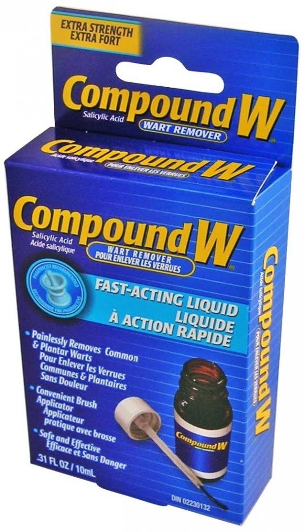 Compound W Acting Liquid Wart Remover - .31oz, 10ml, Extra Strength Fast
