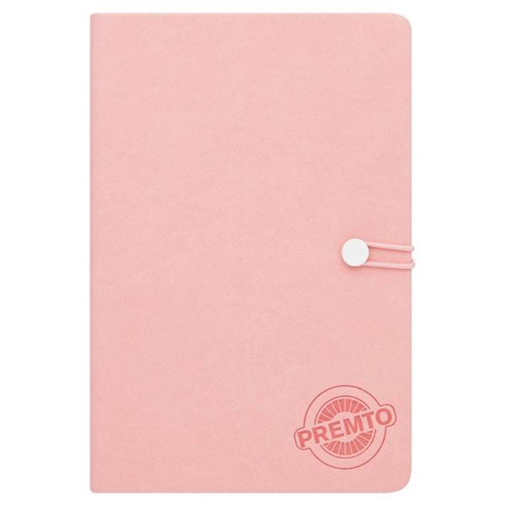 Premto Pastel A5 192pg Hardcover PU Notebook w/Elastic - Pink Sherbet