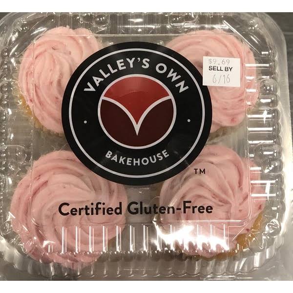 Valley's Own Bakehouse Gluten Free Lemon Raspberry Cupcakes - 4 ct