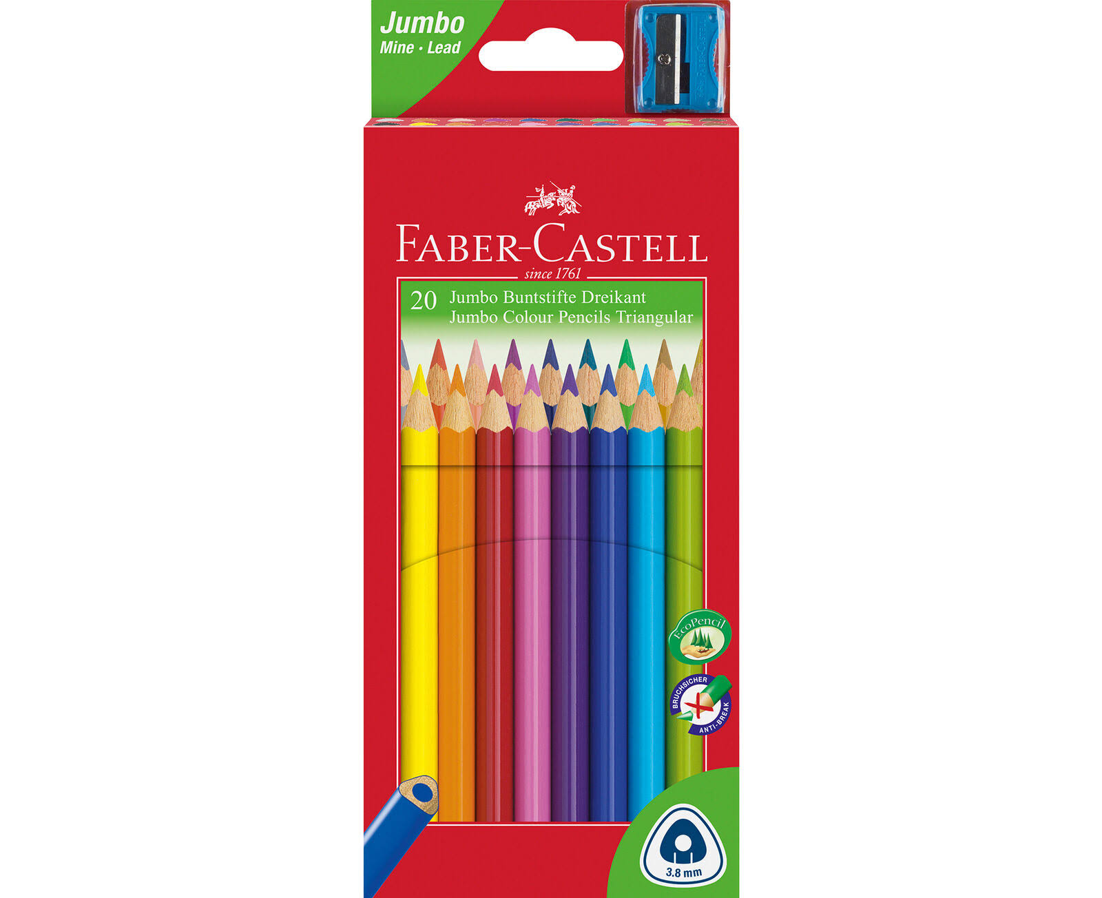 Faber-Castell Junior Triangular Coloured Pencils - 20 Pack