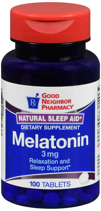 Good Neighbor Pharmacy Melatonin 3mg Supplement, Natural sleep aid 100 ct