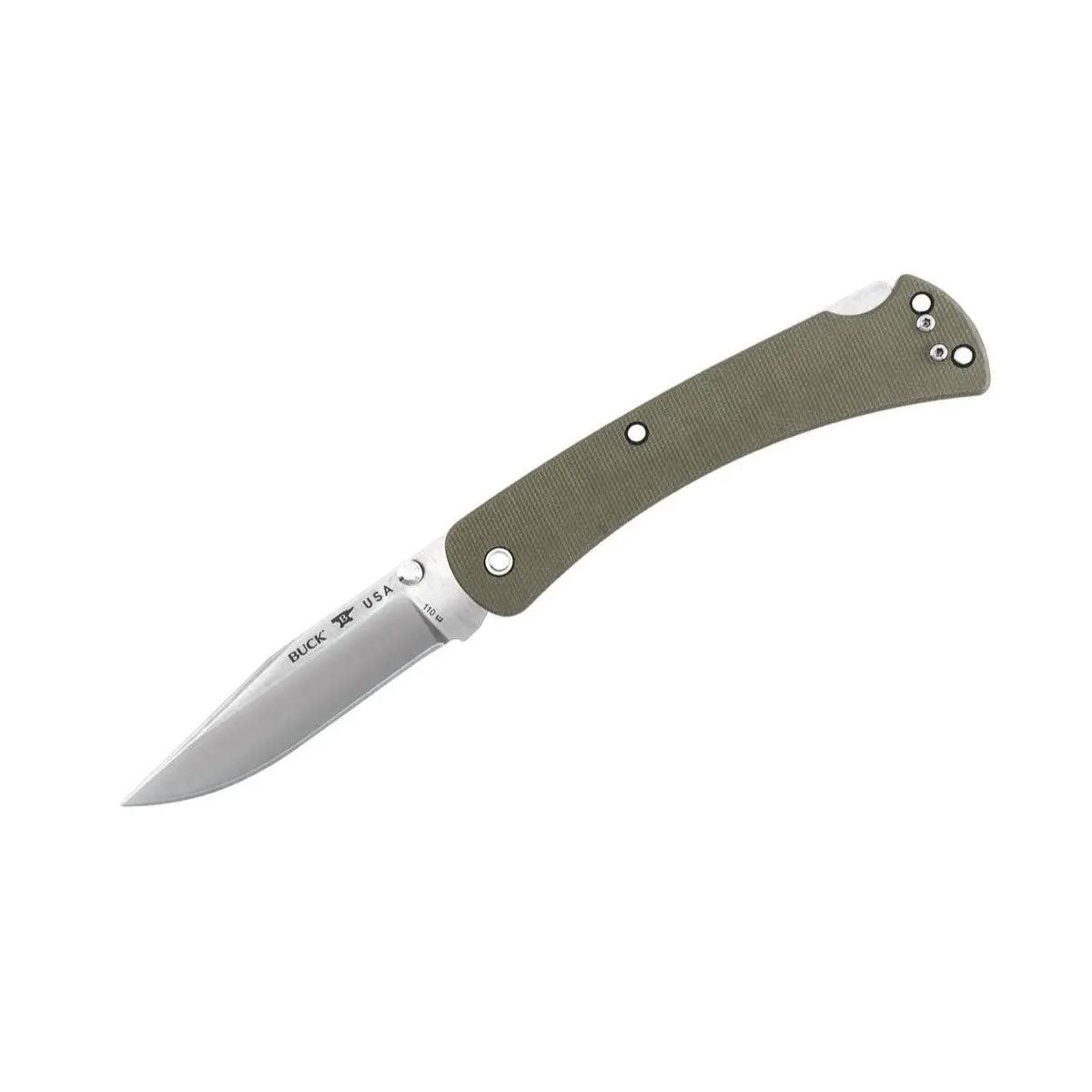 Buck 110 Slim Pro S30v Hunter Folder Pocket Knife - Green, 3.75"