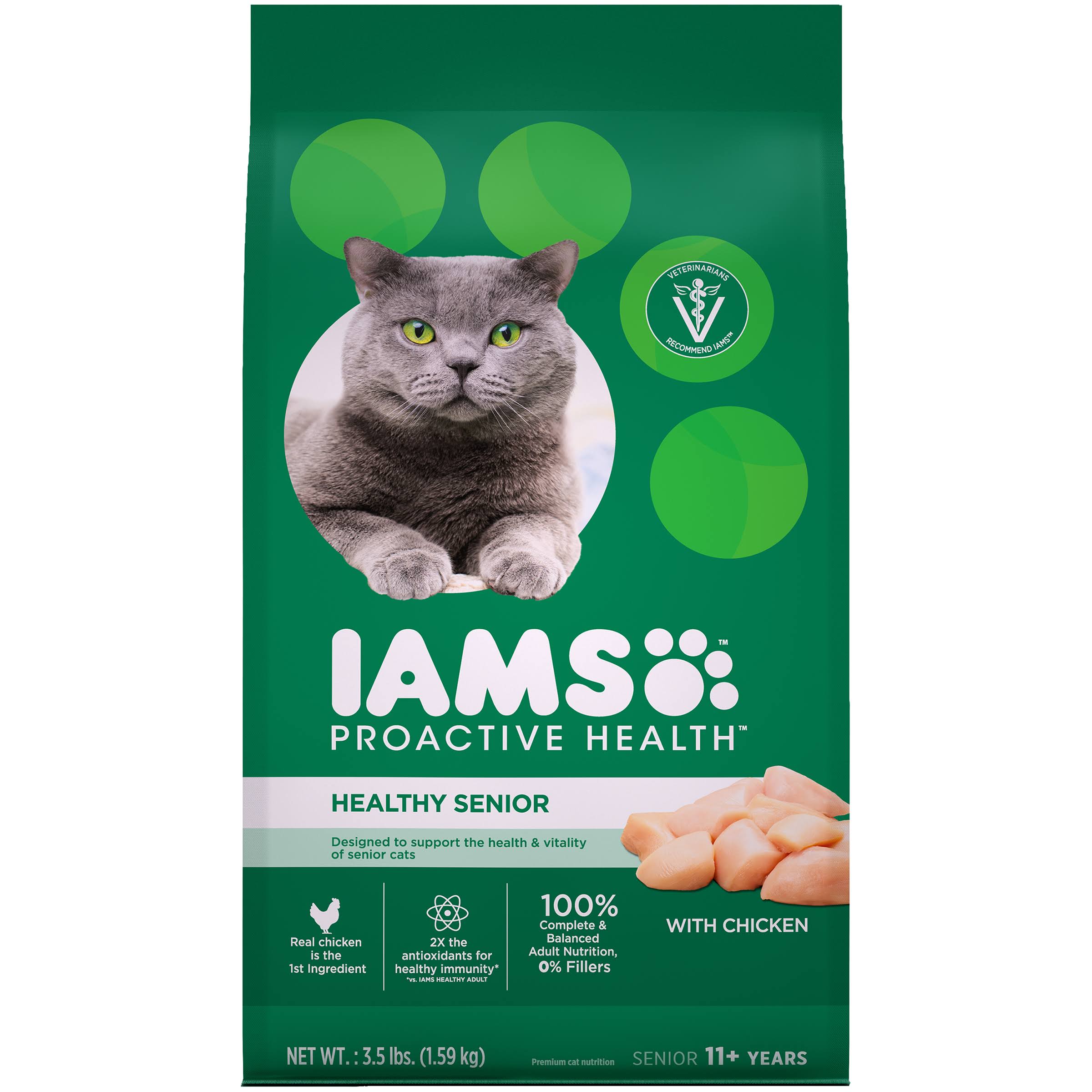 Iams Proactive Health Healthy Senior Dry Cat Food - Chicken Recipe, 3.5lbs