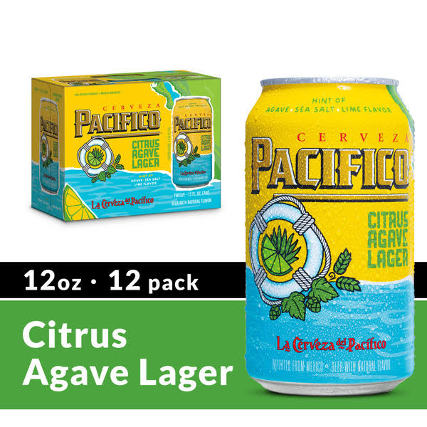 Pacifico Citrus Agave Mexican Lager Beer Cans - 12 oz