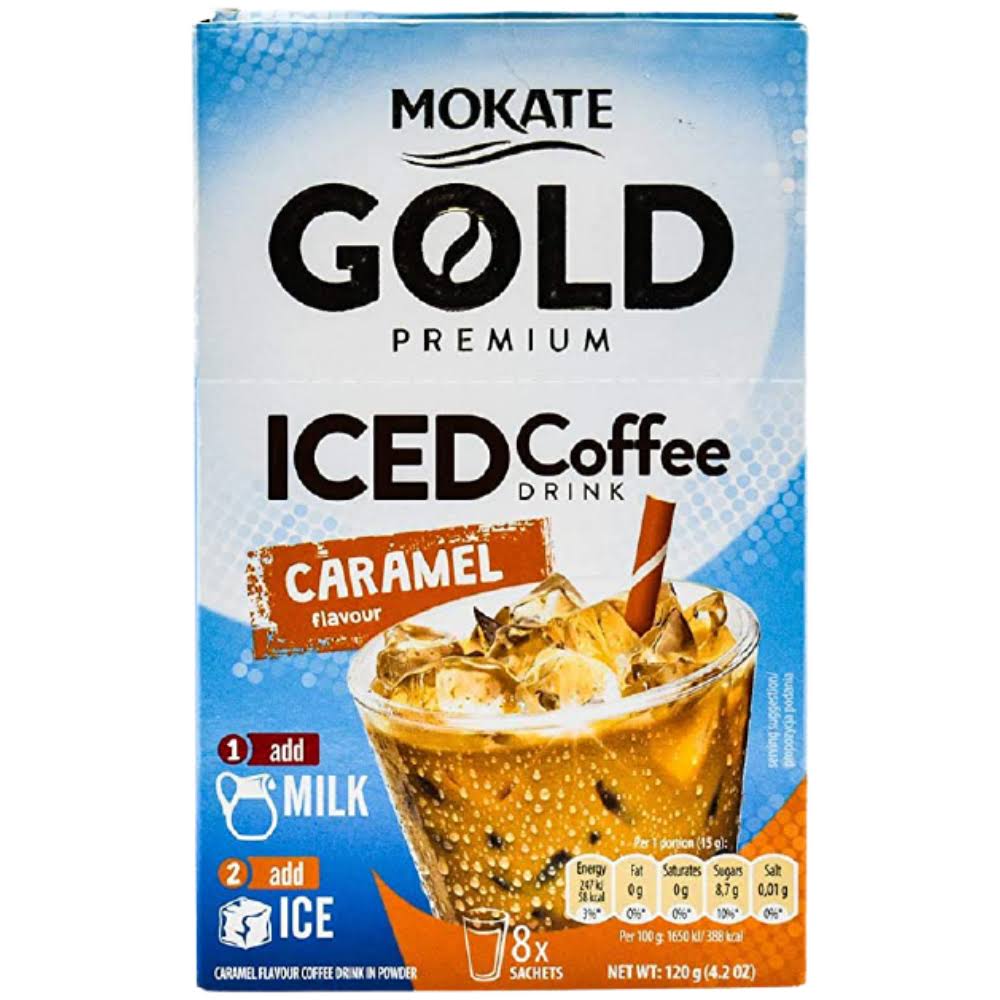 Mokate Gold Premium Iced Caramel Coffee Drink 8 Sachets