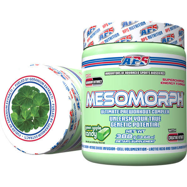 APS Nutrition Mesomorph Pre Workout | Energy 25 Servings / Green Apple Candy
