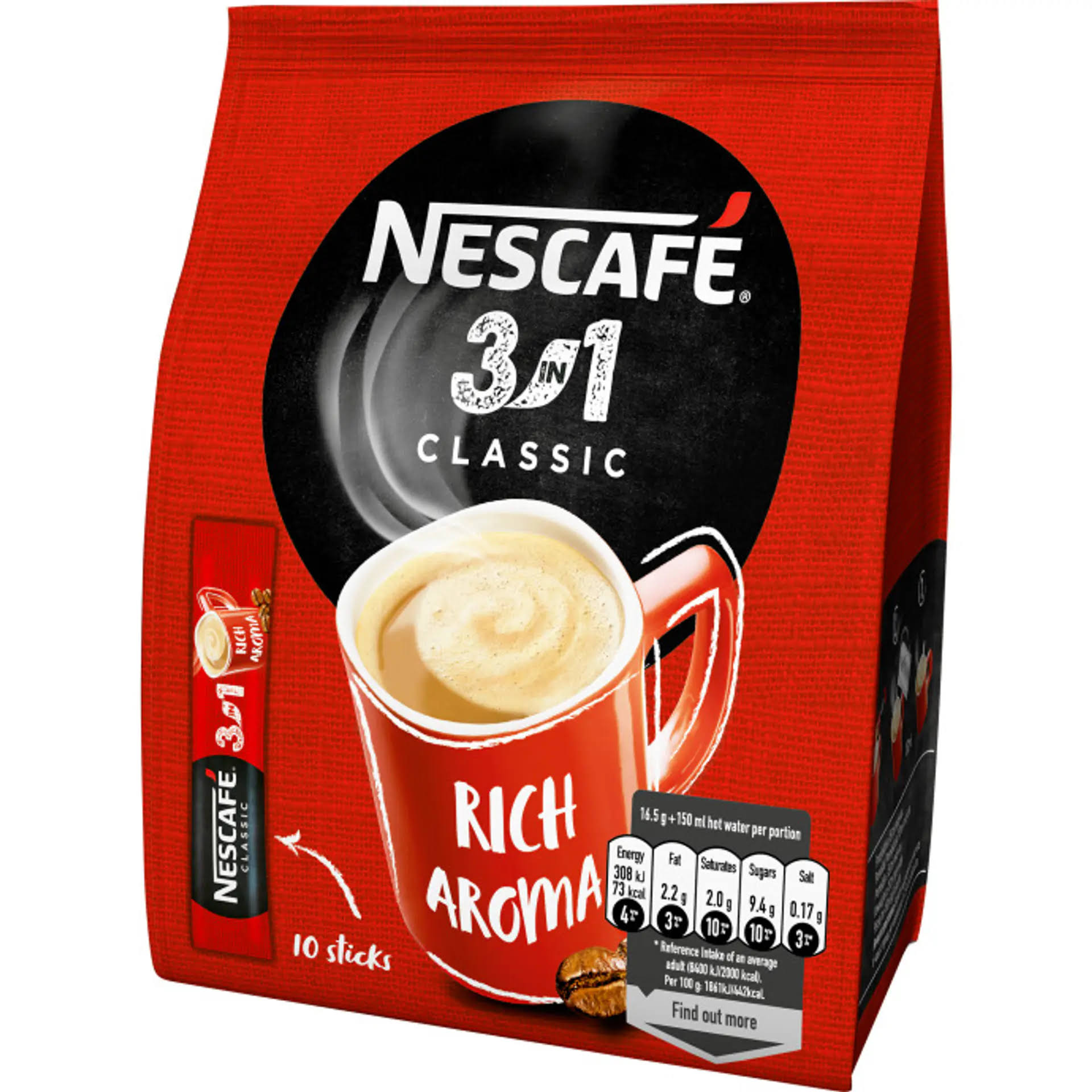 Nescafe- 3 in 1 Classic Instant Coffee Case- 10 Sticks