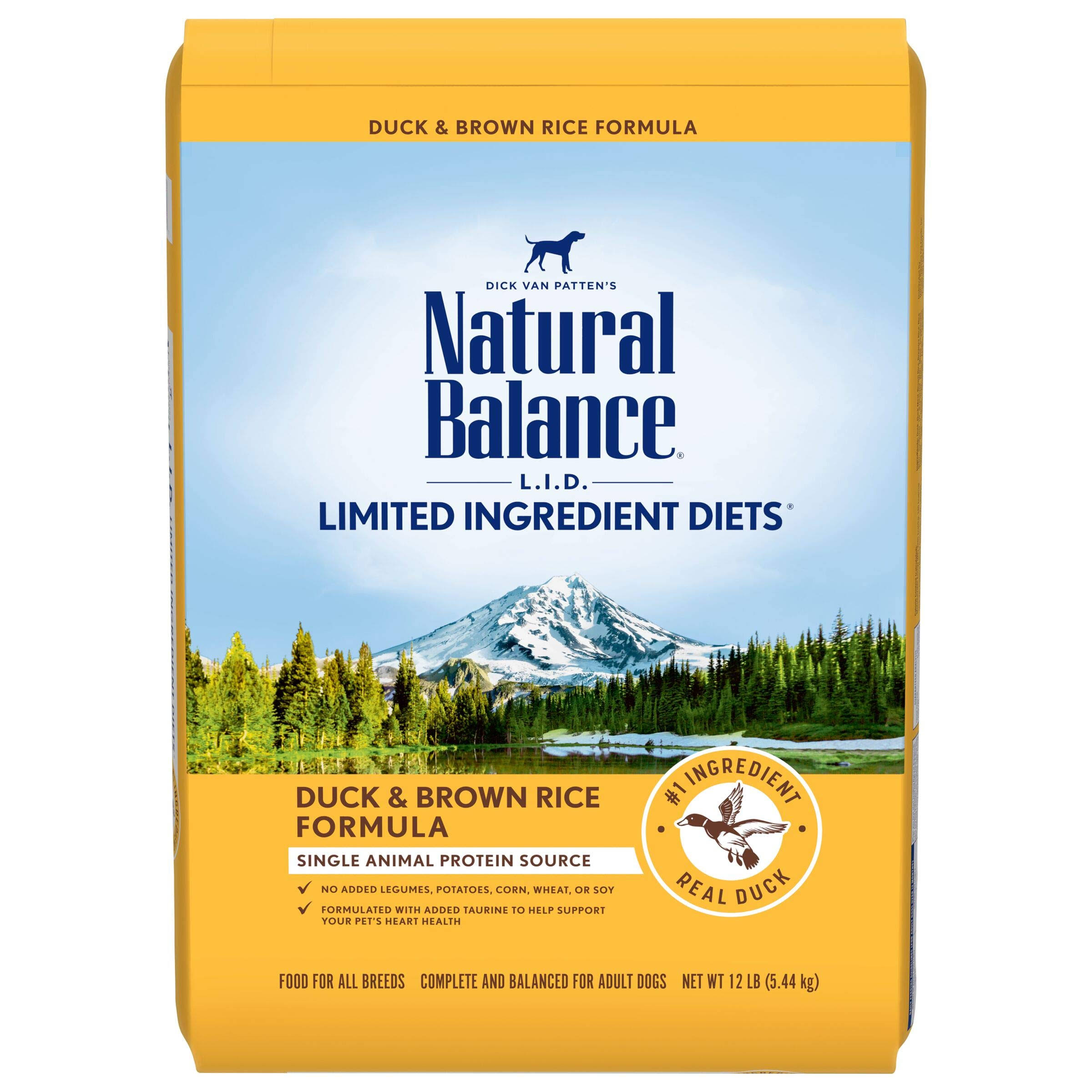 Natural Balance Limited Ingredient Diets Dog Food, Duck & Brown Rice Formula - 12 lb