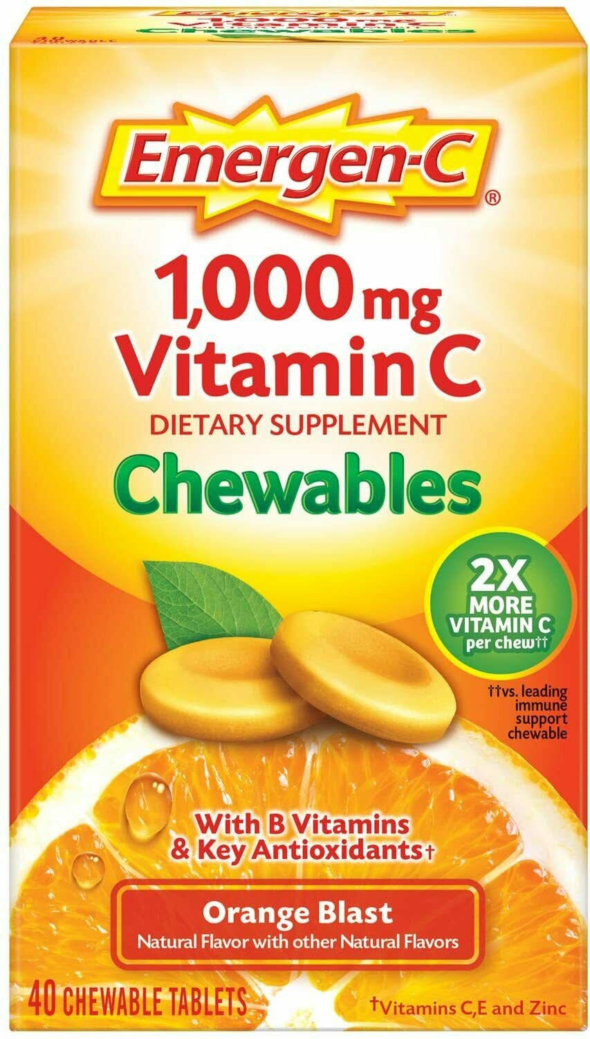 Emergen-C 1000mg Vitamin C Chewable Tablets - Orange, x40