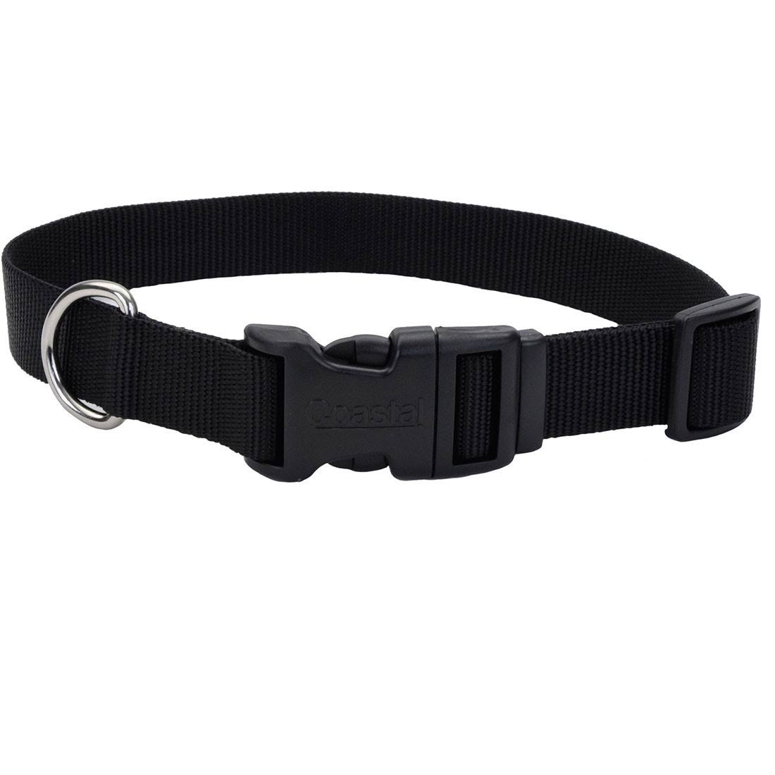 Coastal Pet Products Nylon Adjustable Dog Collar - Black, Small, 5/8" x 14"