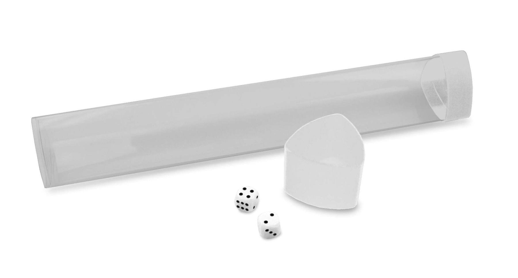 BCW Clear Playmat Tube with White Caps Dice