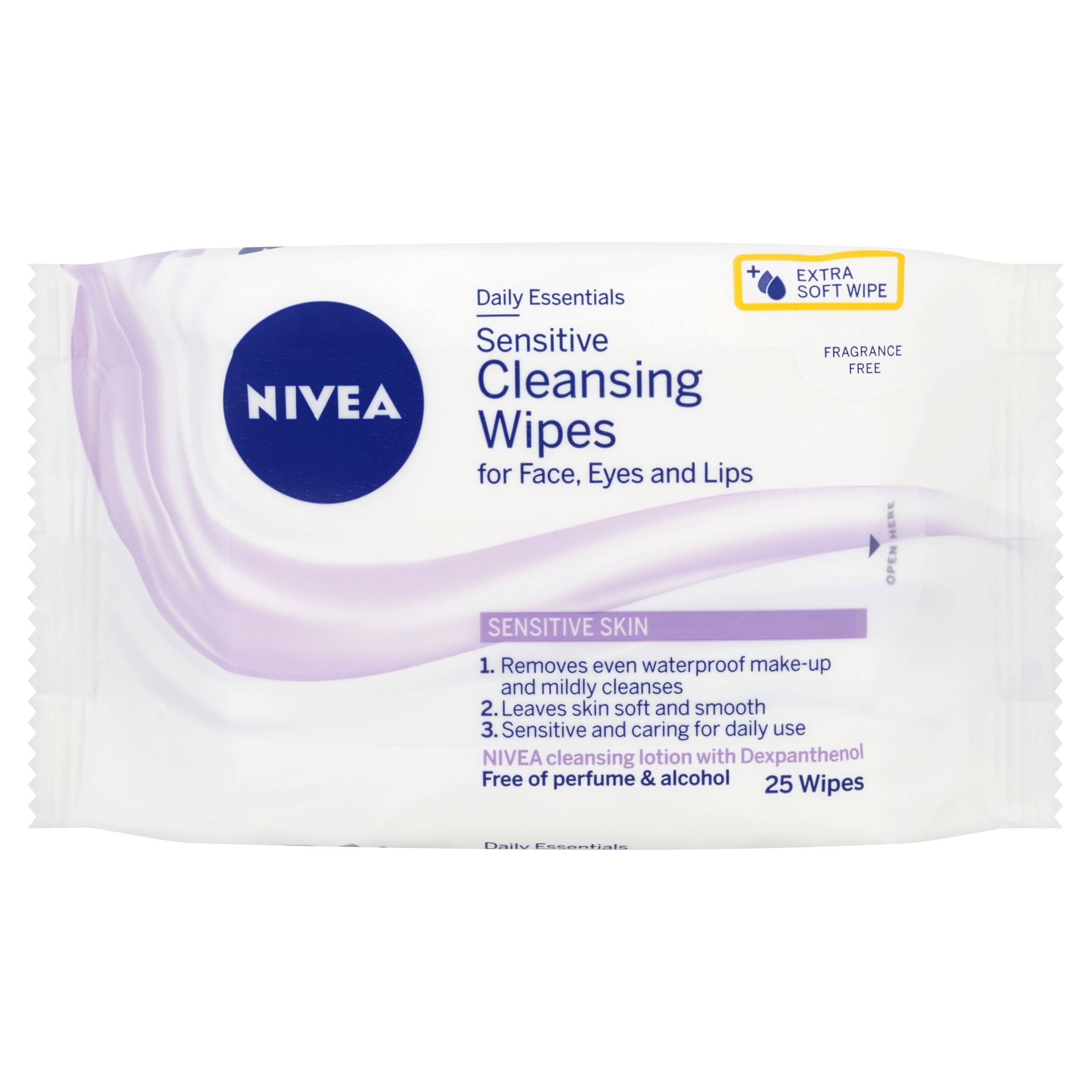 Nivea Daily Essentials Cleansing Wipes - Sensitive, 25 Wipes