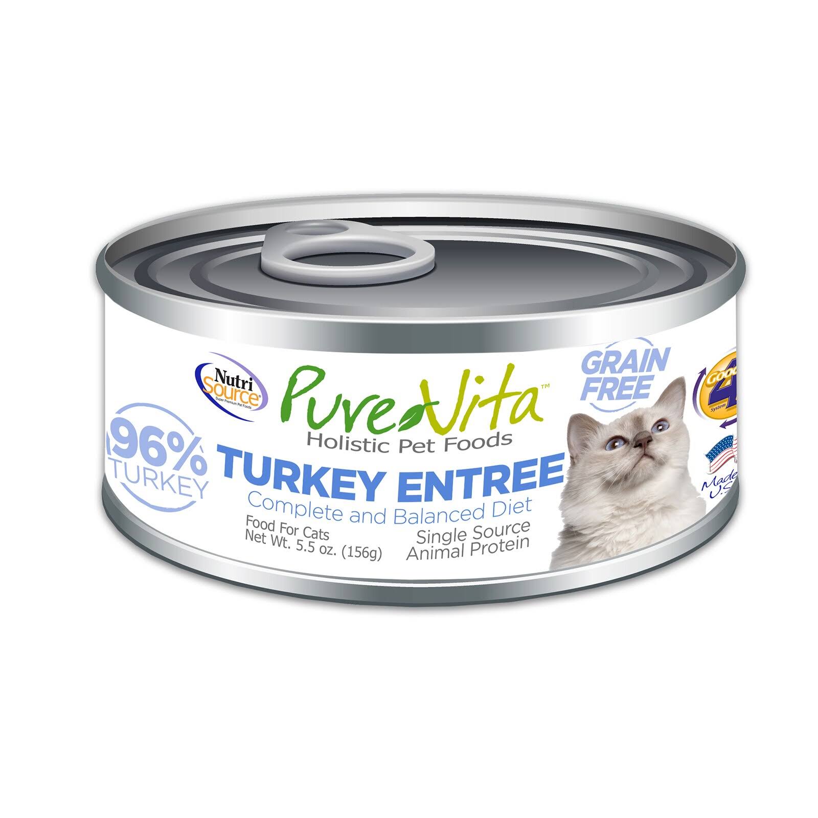 PureVita Real Turkey Entree Canned Cat Food - 5.5oz