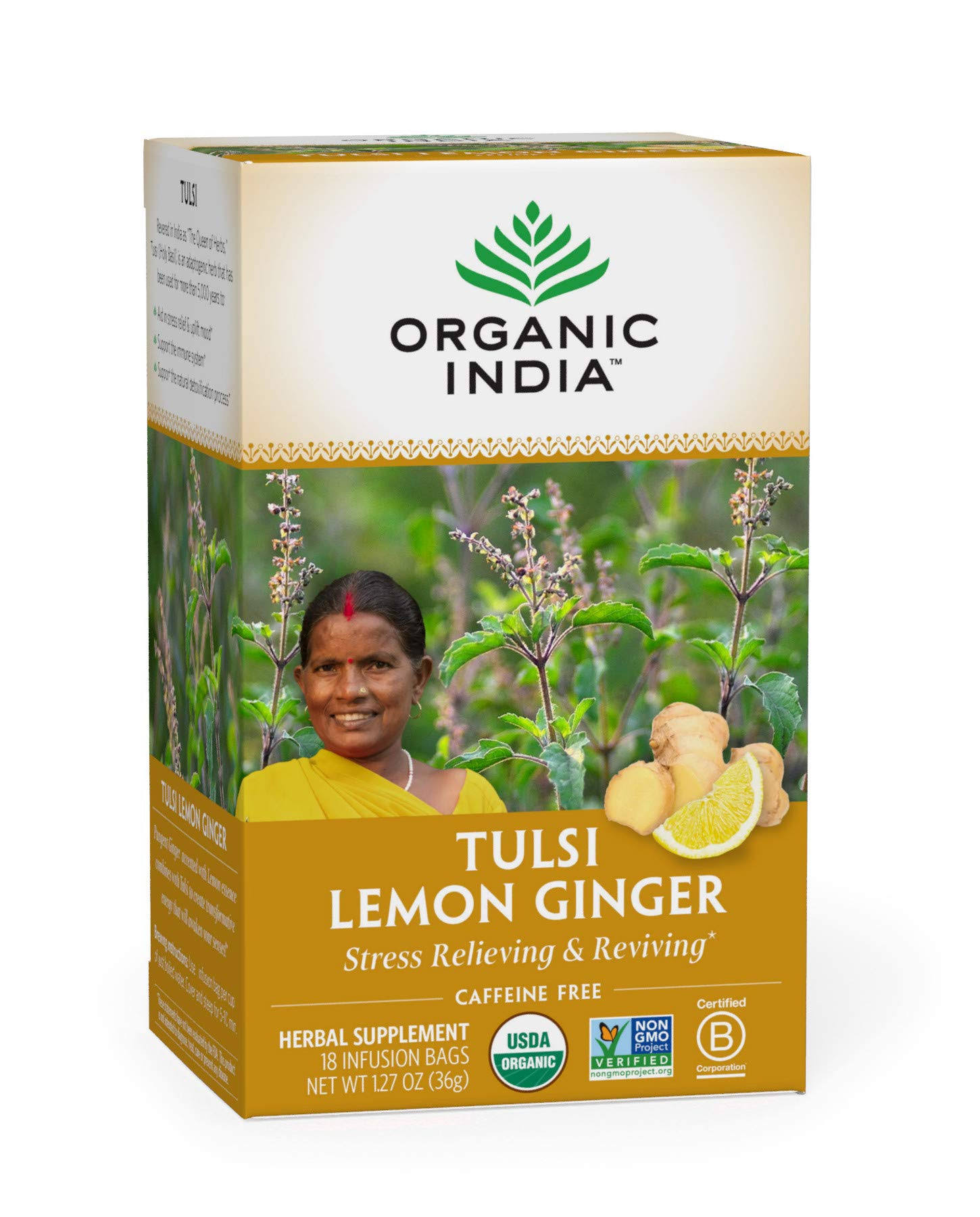 Organic India Tulsi Lemon Ginger - 18 Teabags
