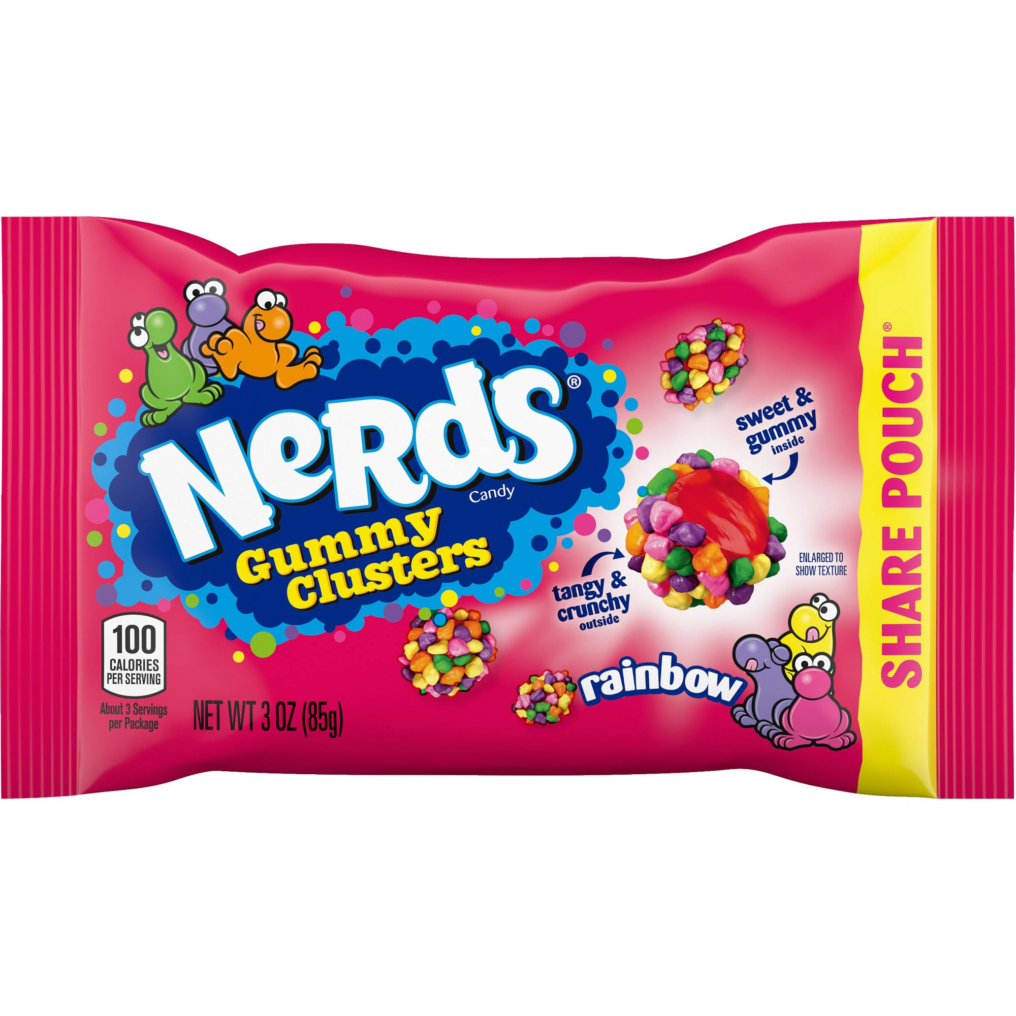 Nerds Candy, Gummy Clusters, Rainbow, Share Pouch - 3 oz