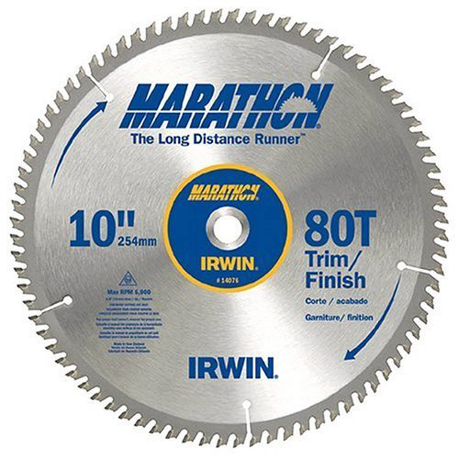 Irwin 14076 Carb Tip Blade - 10", 80t