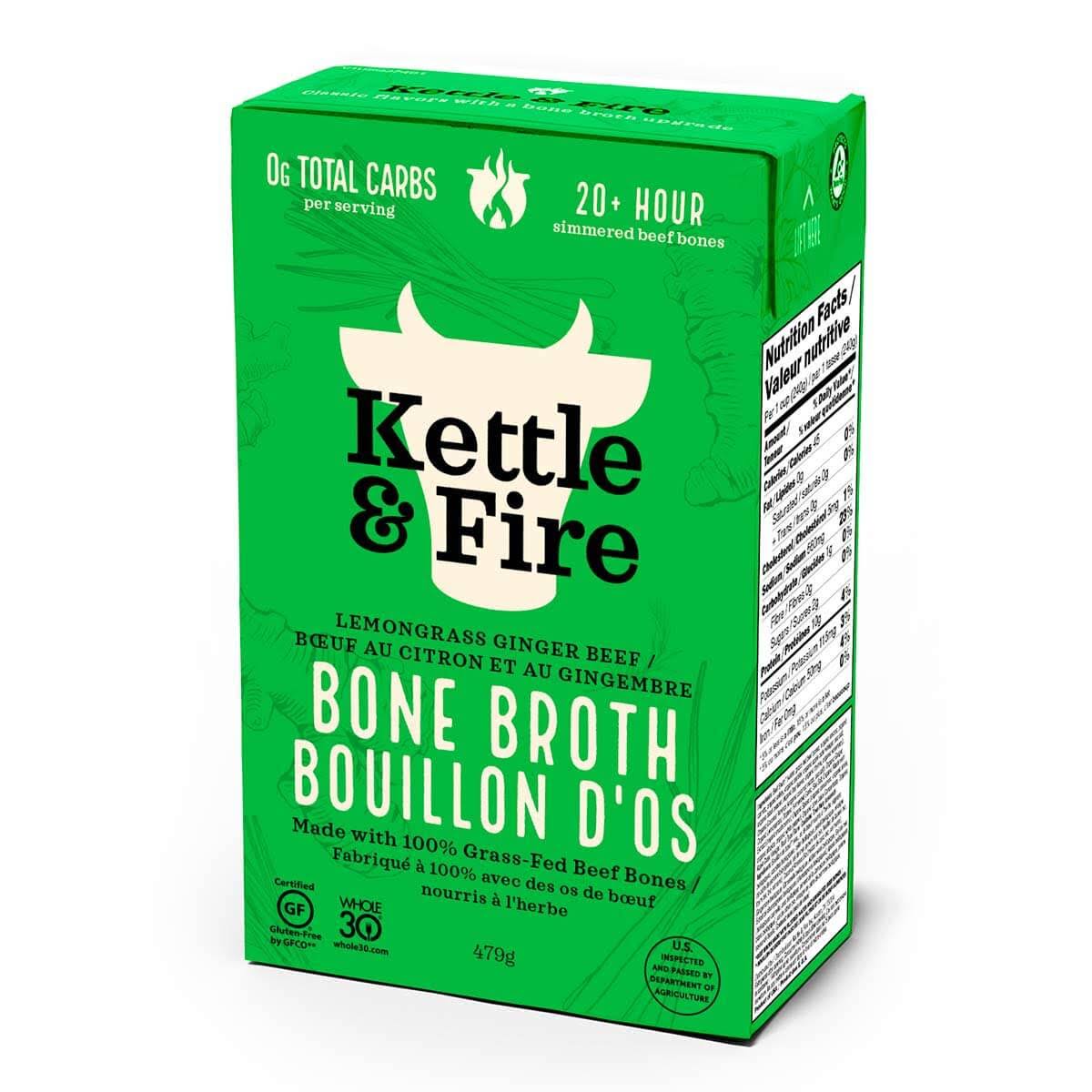 Kettle & Fire Beef Bone Broth Lemongrass Ginger Pho, 480ml