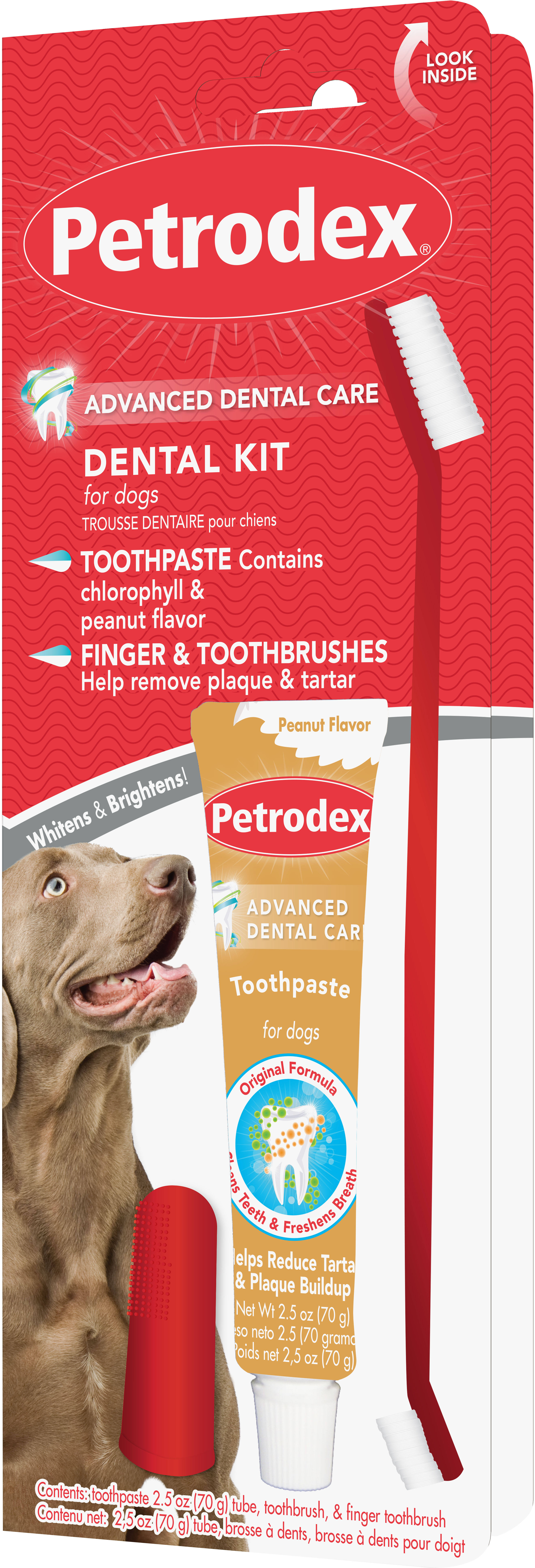 Sentry Petrodex Dental Kit for Dogs - Natural Peanut Toothpaste, 2.5oz