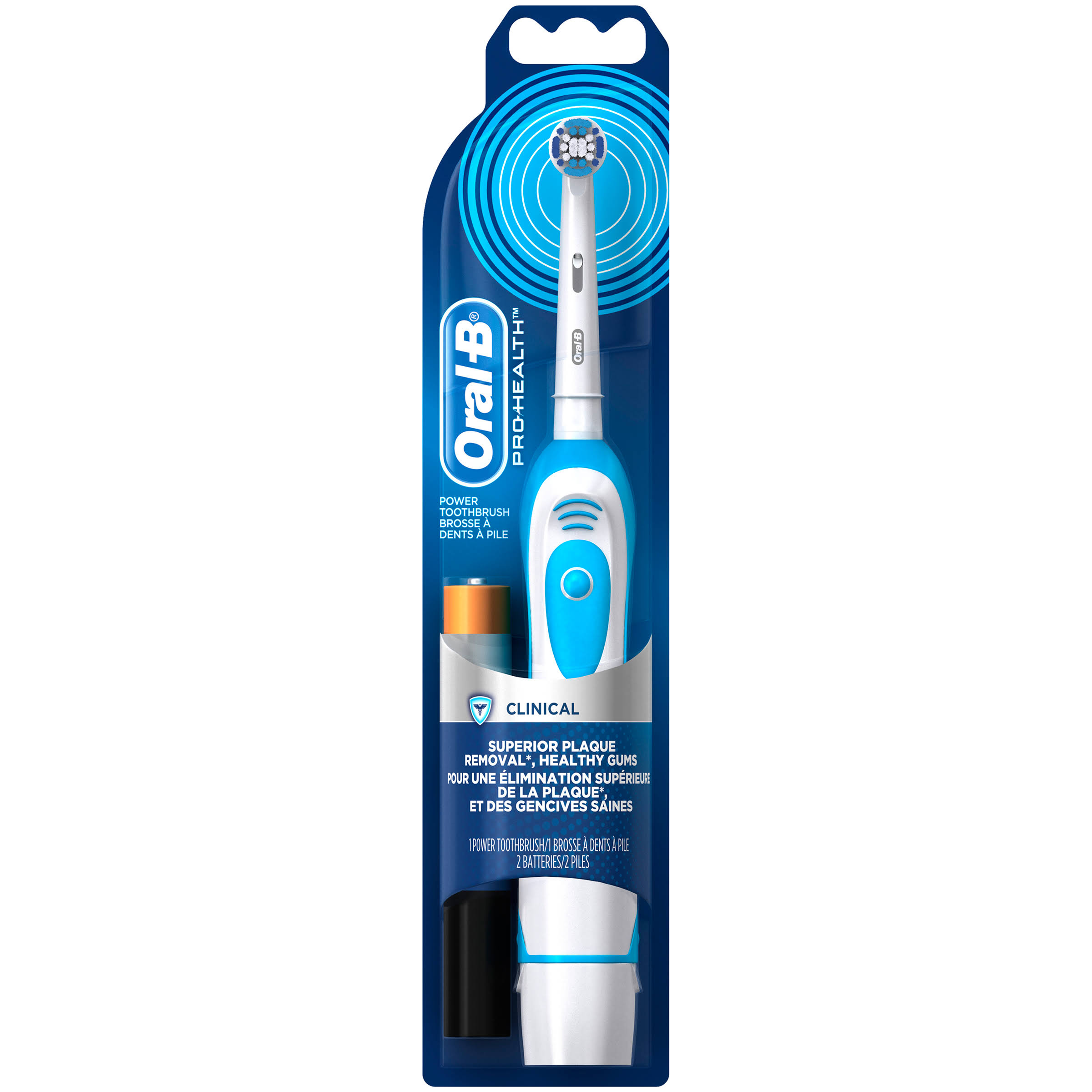 Oral-B Pro-Health Clinical Battery Power Toothbrush 3 Pc Carded Pack