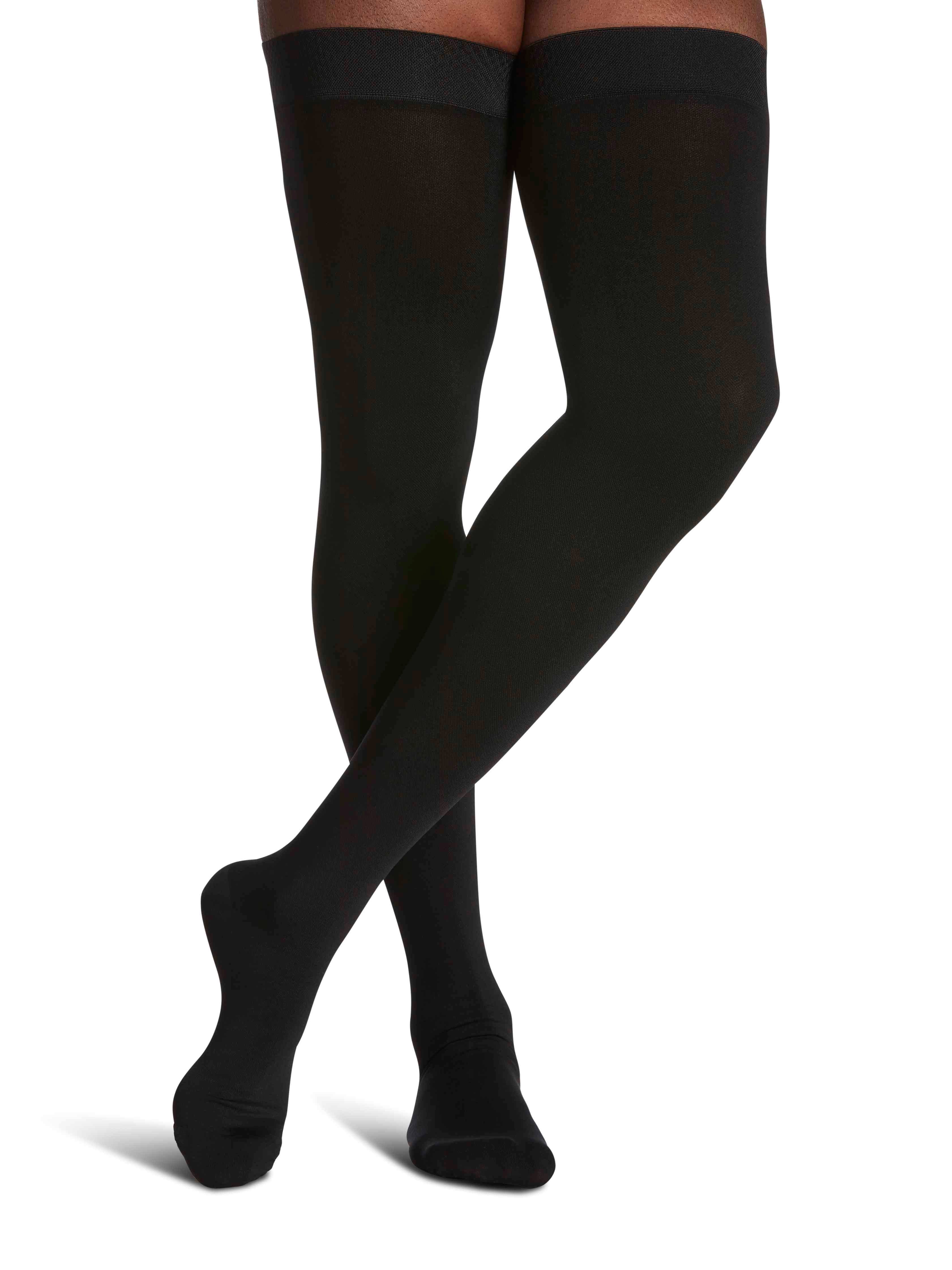 Sigvaris Select Comfort Womens Thigh - 20 to 30 mmHg, Medium Short, Black