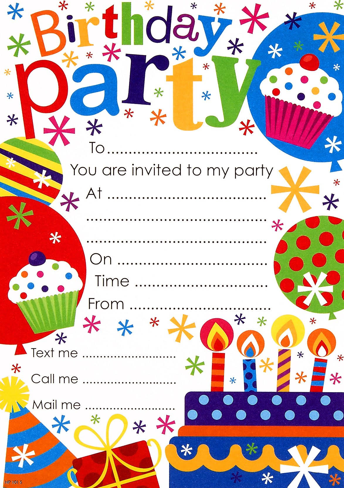 Paper Invitation Party 20 Sheets with Envelopes
