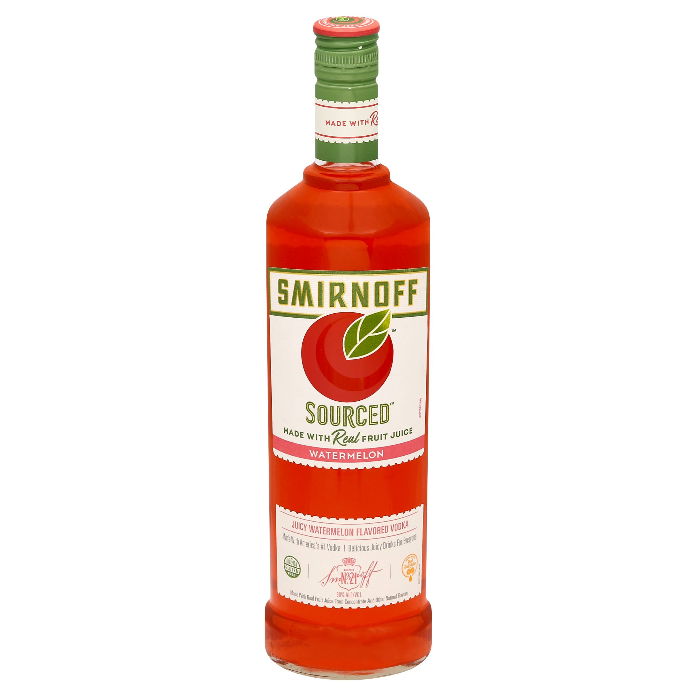 Smirnoff Sourced Vodka, Watermelon - 750 ml