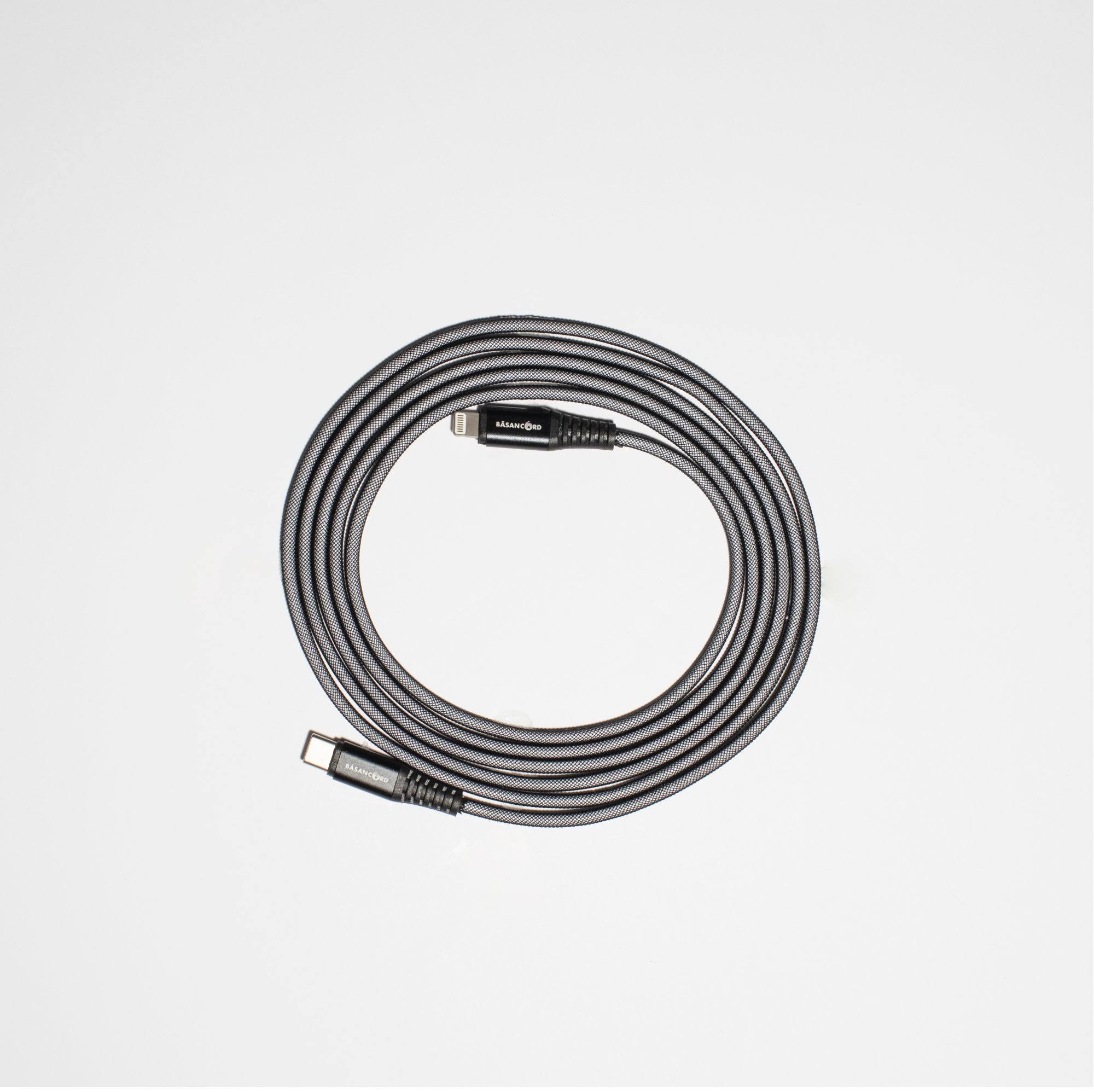 Basan 6 Foot Apple Lightning to Type C Charging Cable - Black